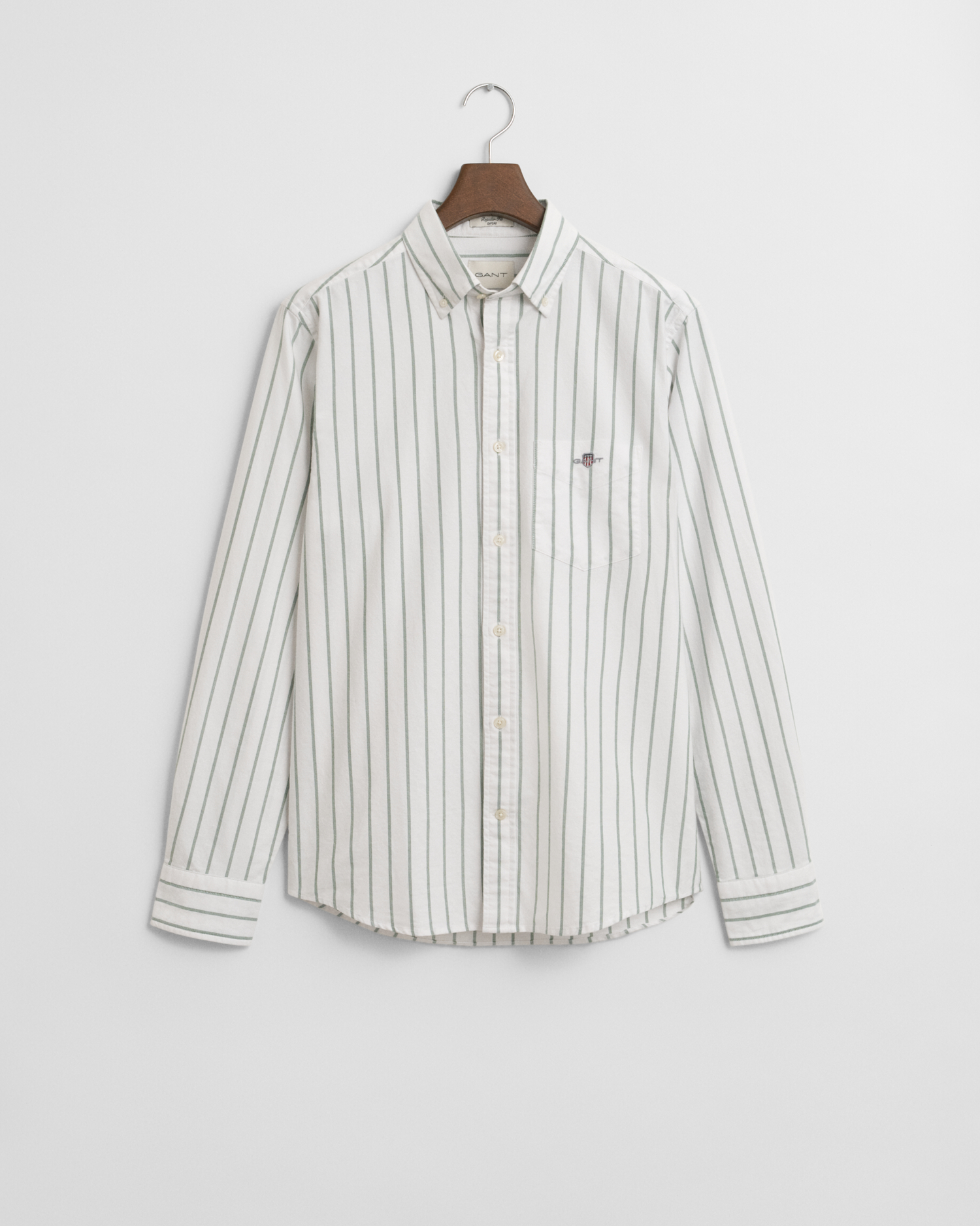 Gant Men's Green Regular Fit Striped Classic Oxford Shirt ) Xxl