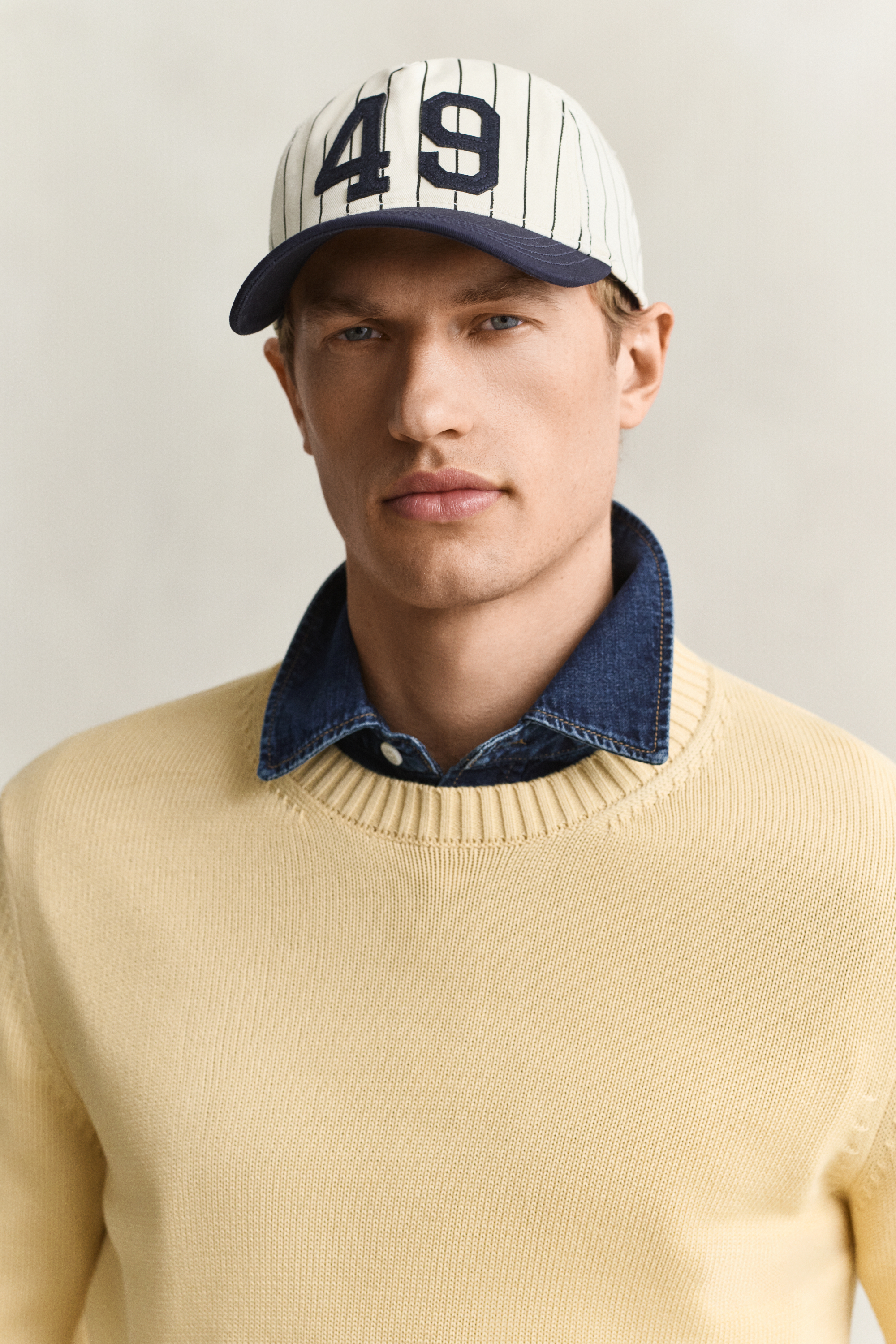 Gant Men's White Striped Cap (One Size) Cream