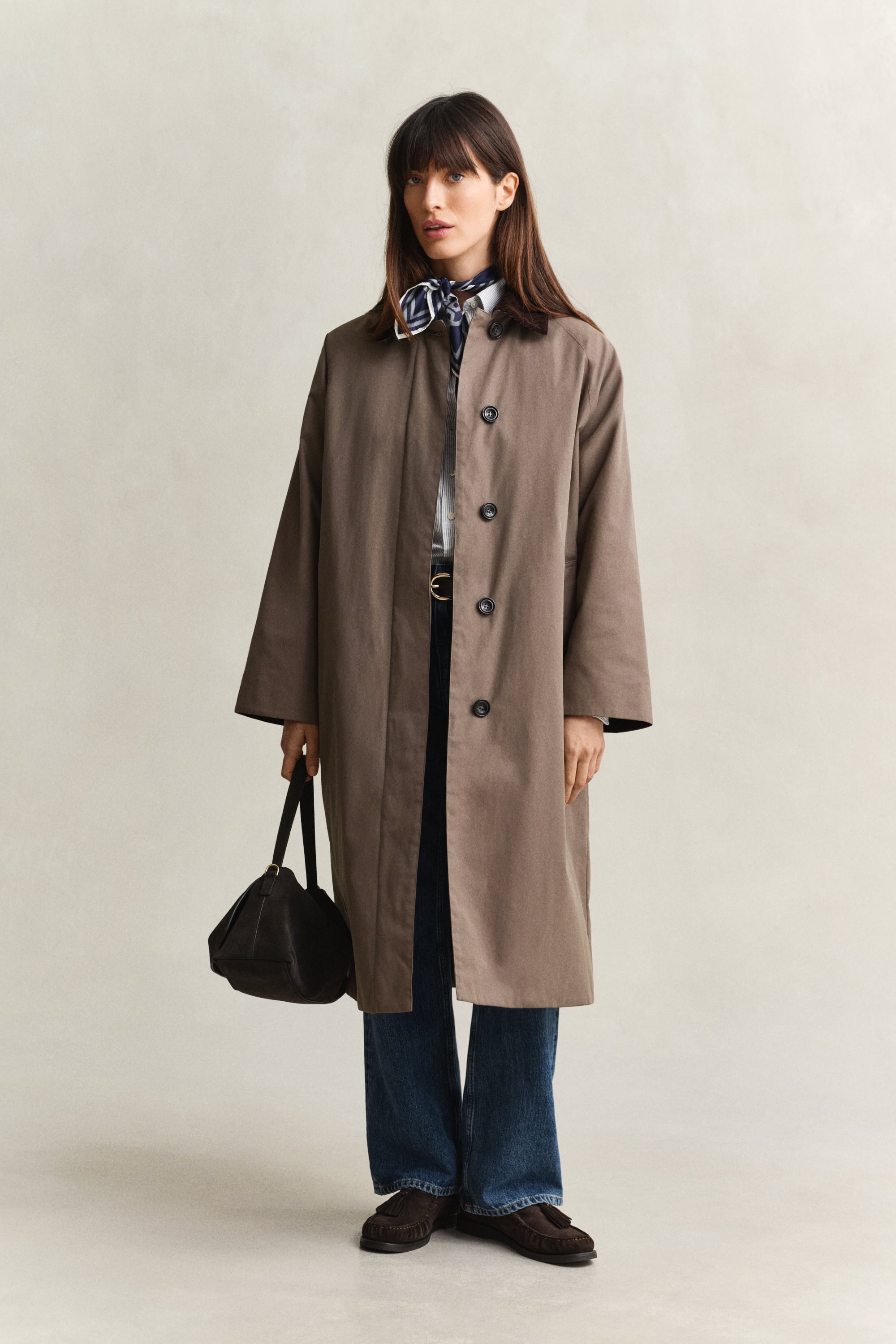 Gant Women's Faded Taupe Waxed Car Coat (Xs)