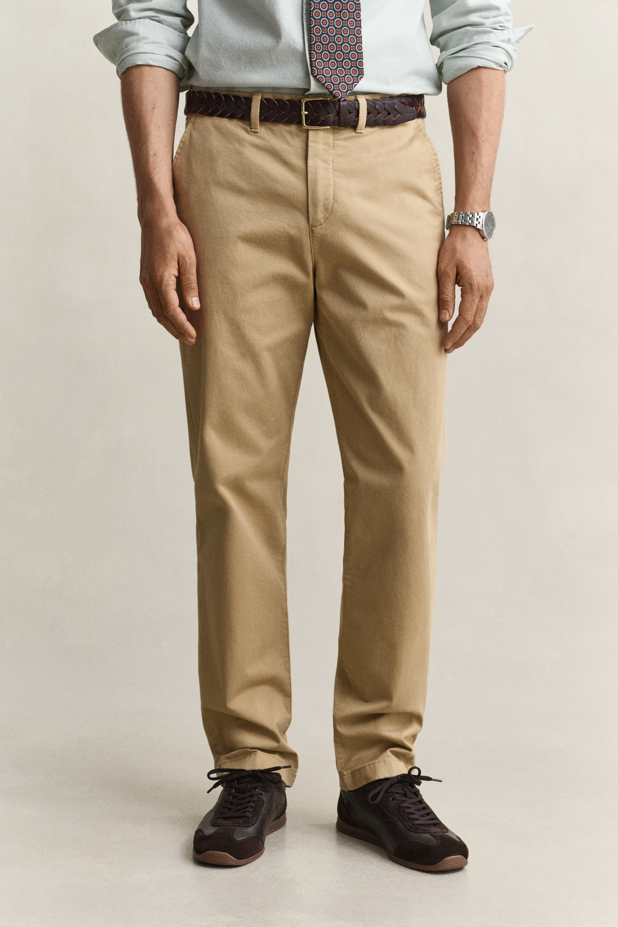 Gant Men's Khaki Regular Fit Classic Chinos (42/32) Dark