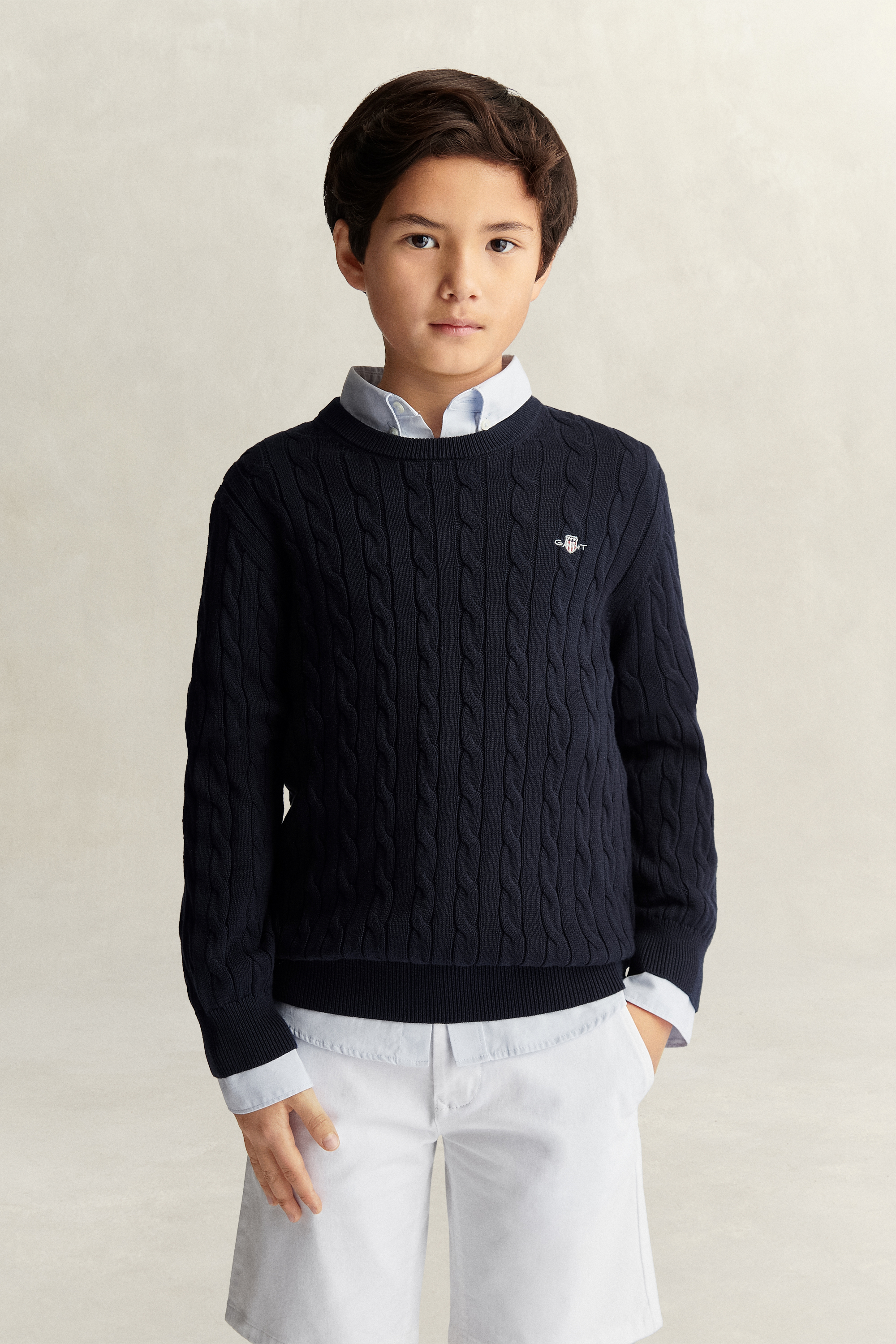 Gant Men's Navy Teens Teen Boys Shield Sweater (122/128) Evening Blue