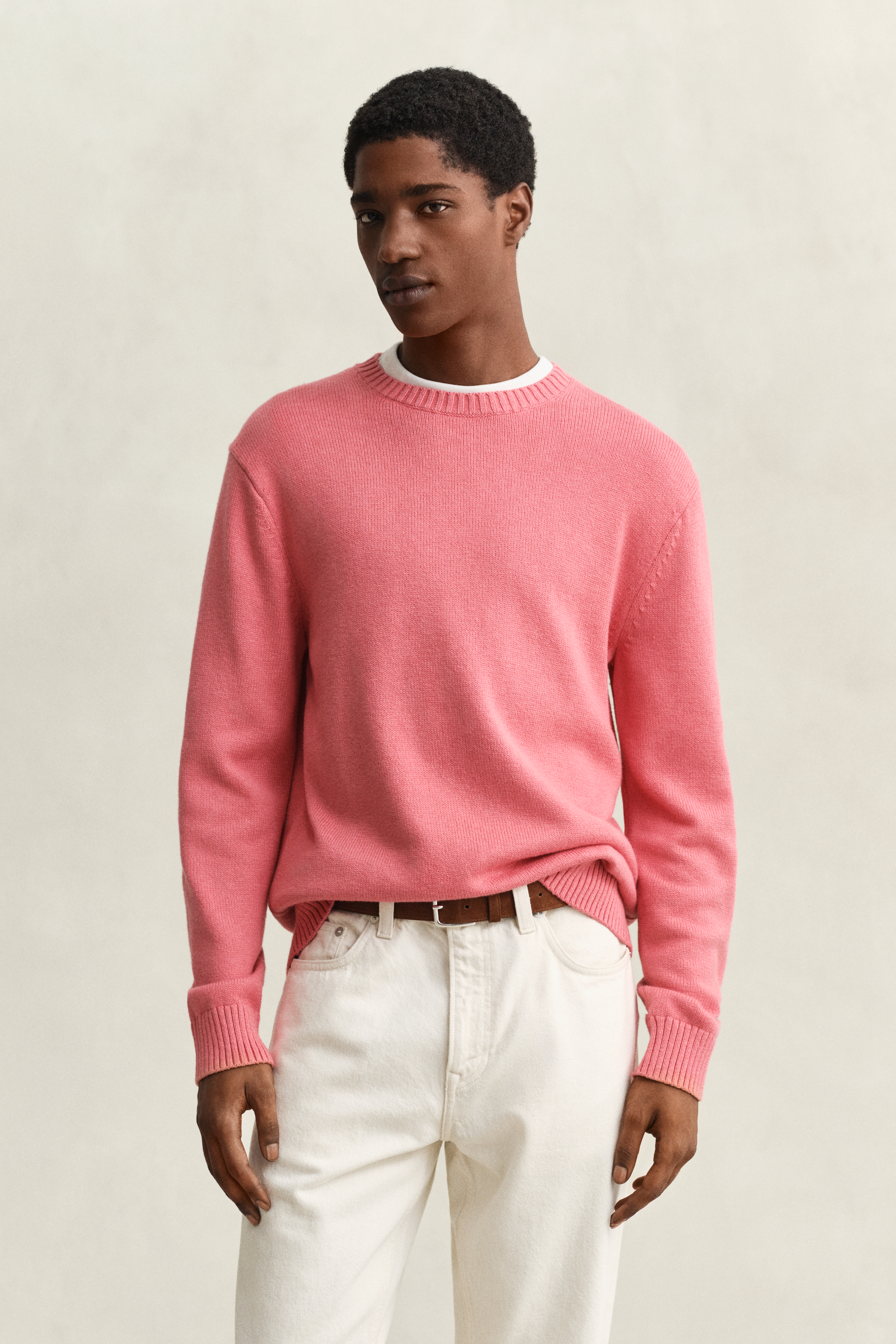 Gant Men's Rose Pink Cotton Blend Crew Neck Sweater (Xxxl)