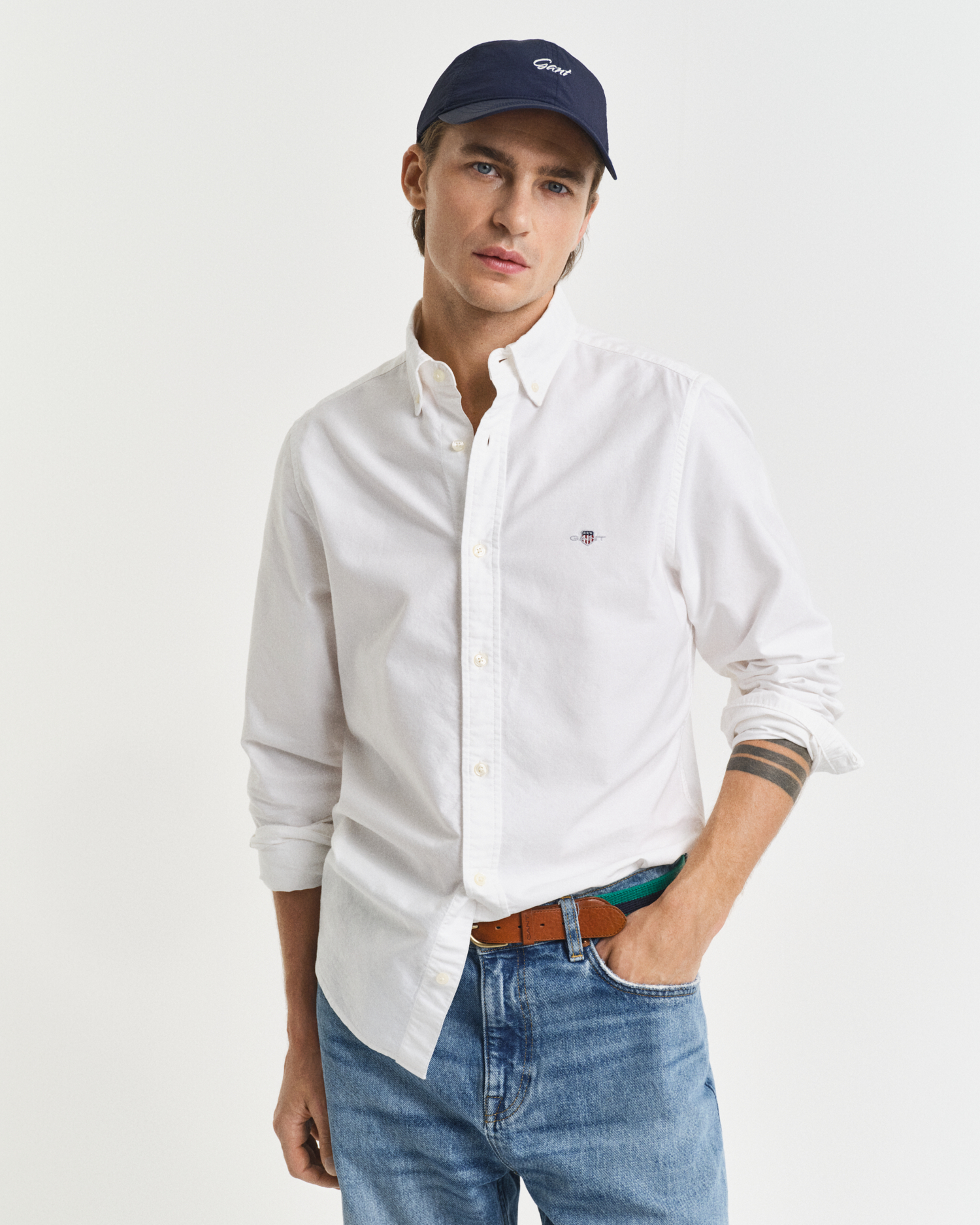 Gant Men's White Slim Fit Classic Oxford Shirt ) Xxxl
