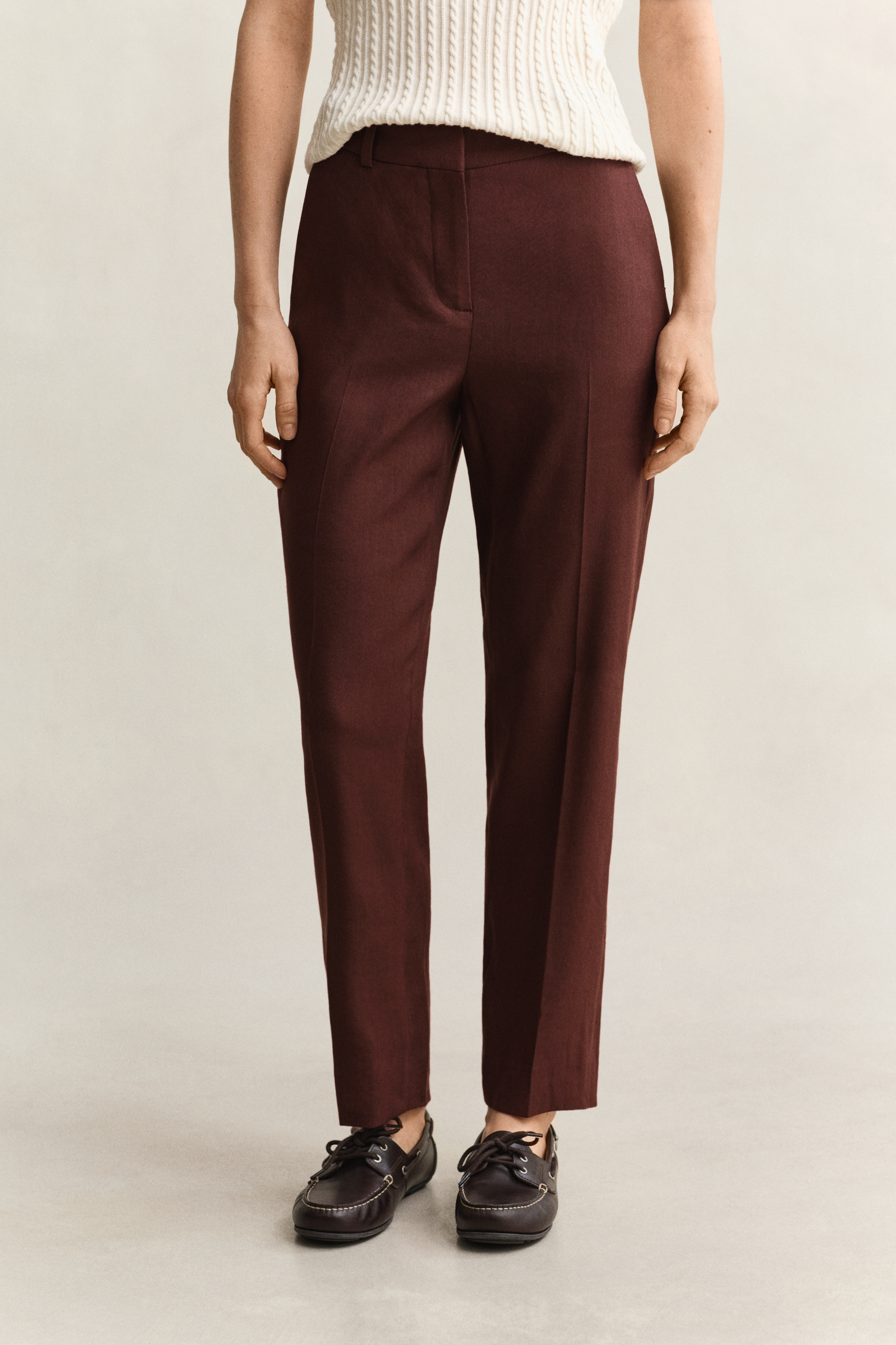 Gant Women's Fresh Soil Tailored Linen Stretch Pants (38)