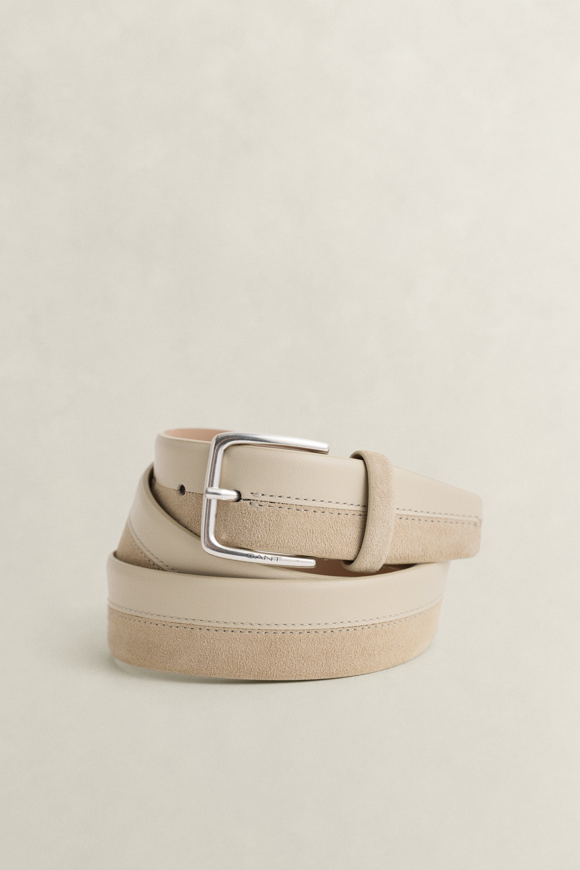 Gant Men's Oat Beige Leather Suede Mixed Belt (95/38)