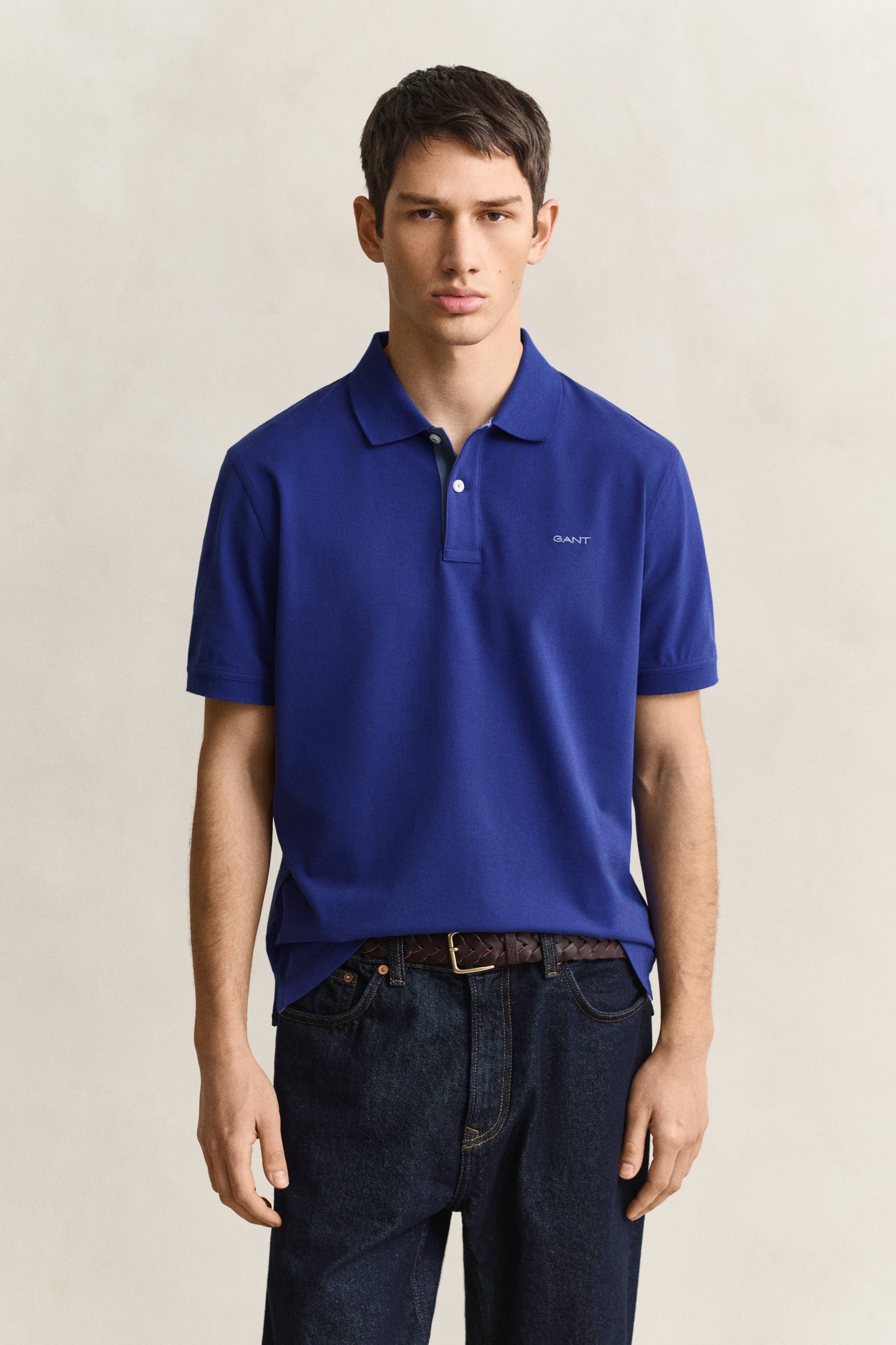 Gant Men's Crisp Blue Contrast Piqué Polo Shirt (Xxxl)