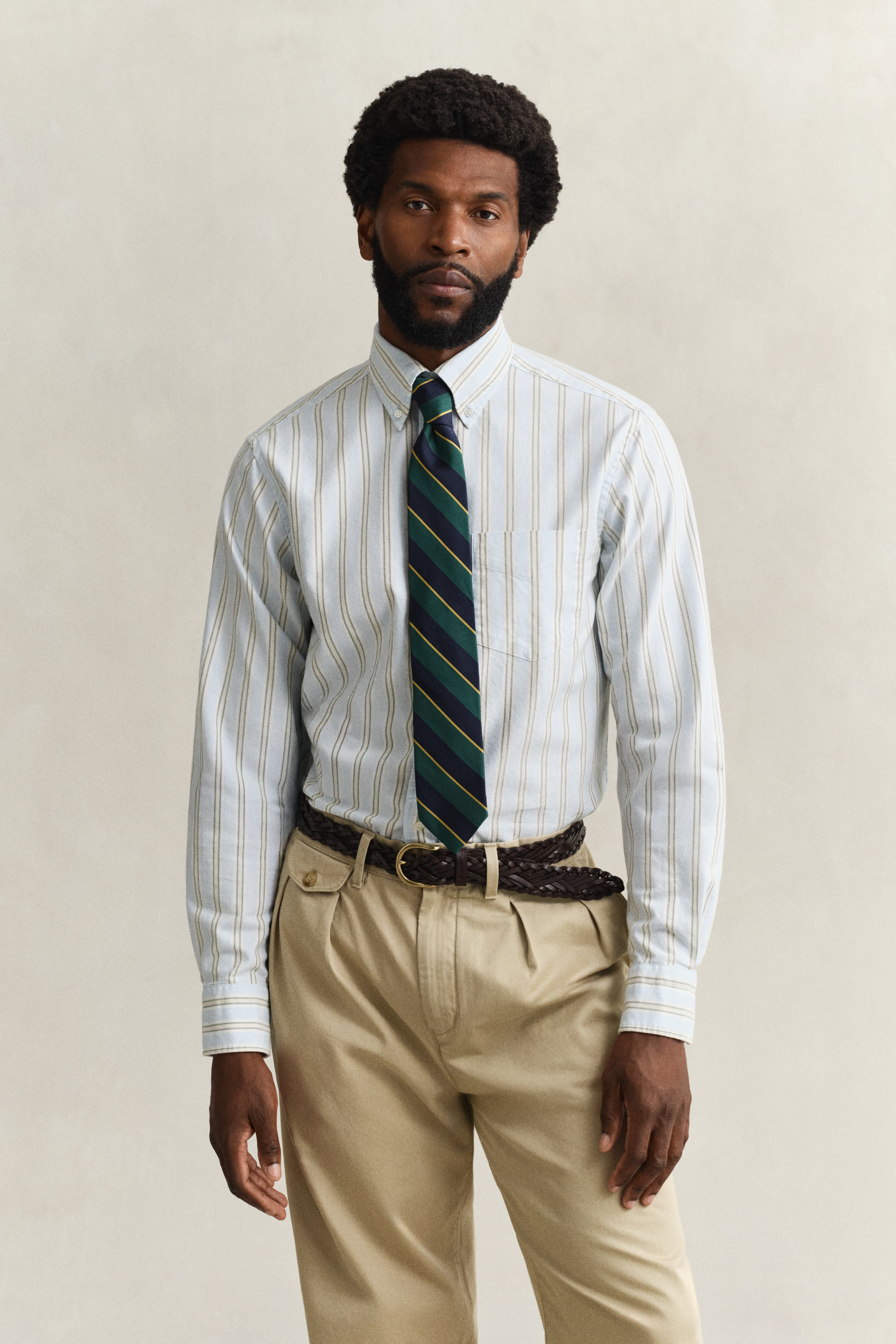 Gant Men's Sky Blue Striped Archive Oxford Shirt (L)