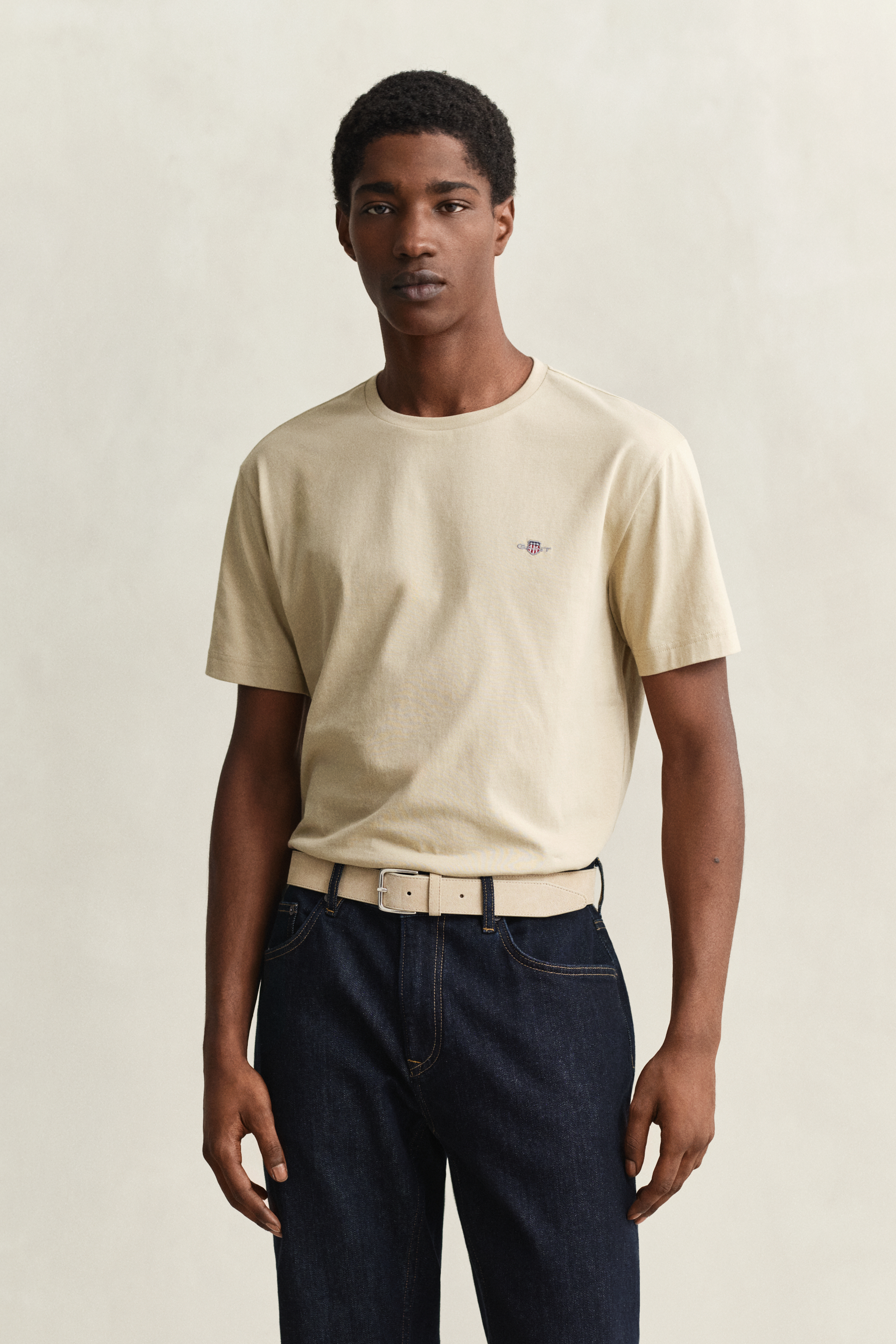 Gant Men's Oat Beige Regular Fit Shield T-Shirt (Xxxl)