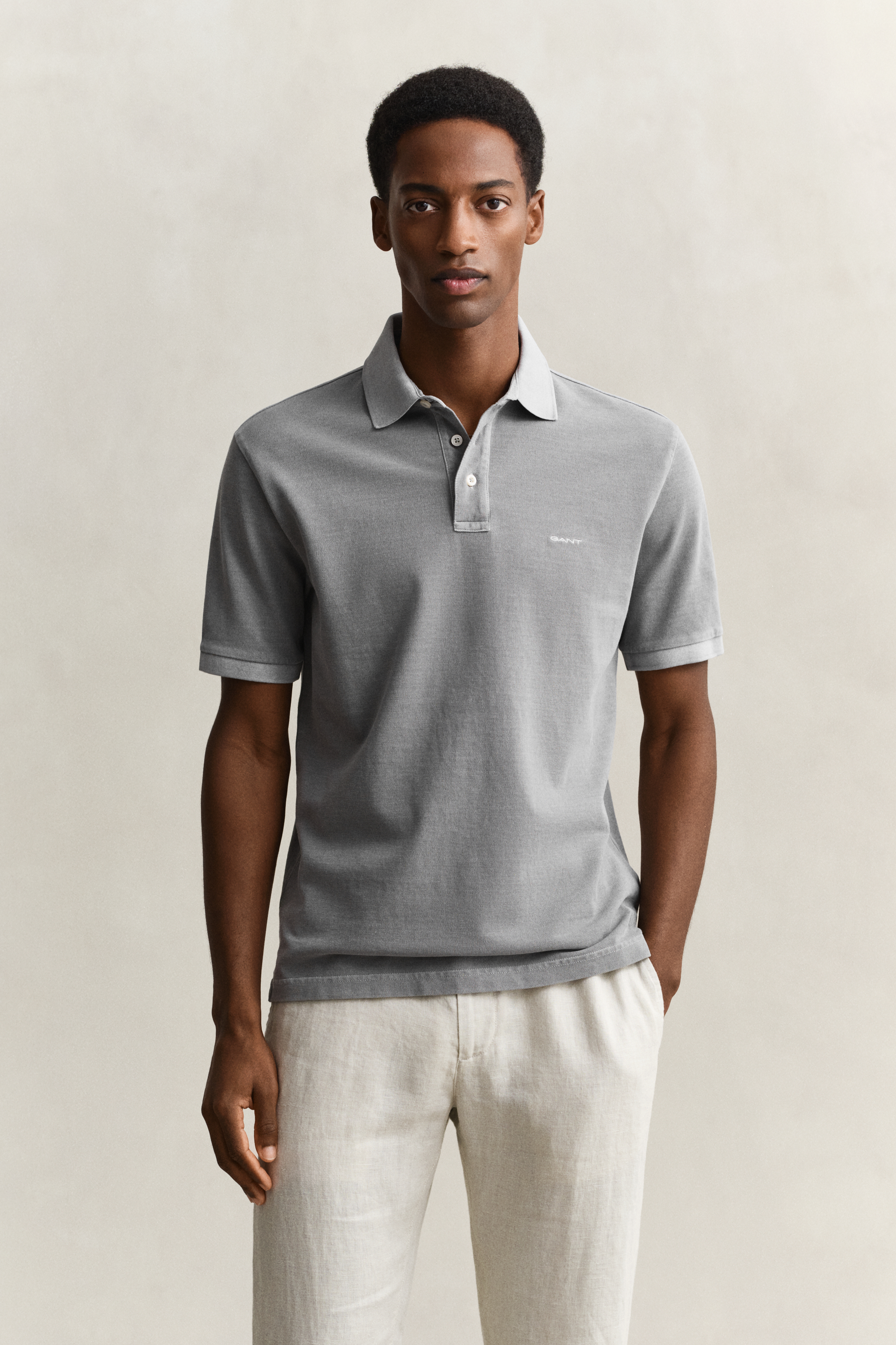 Gant Men's Ceramic Grey Sunfaded Polo Shirt (S)