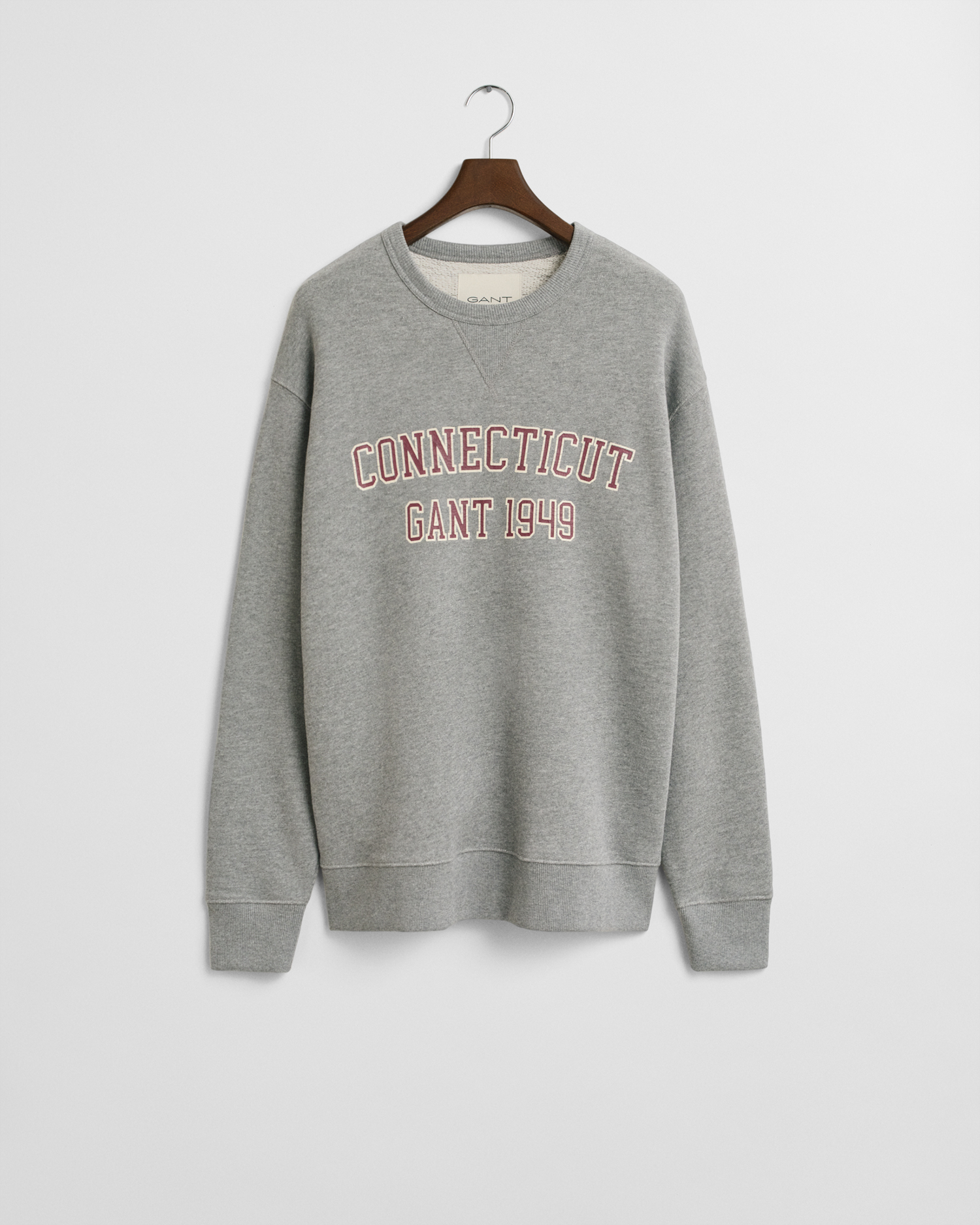 Gant Men's Grey Collegiate Graphic Crew Neck Sweatshirt (M) Melange