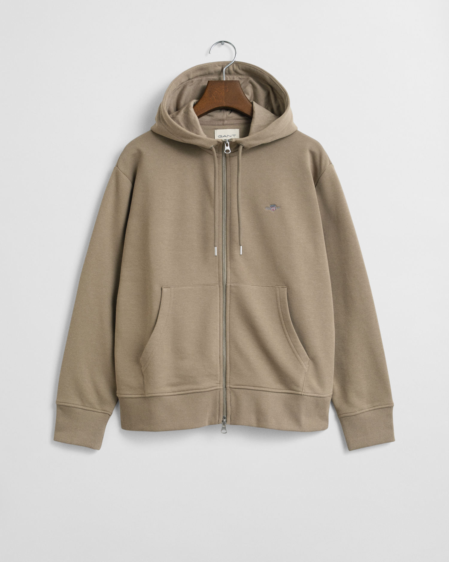 Gant Women's Beige Shield Zip Hoodie (M)
