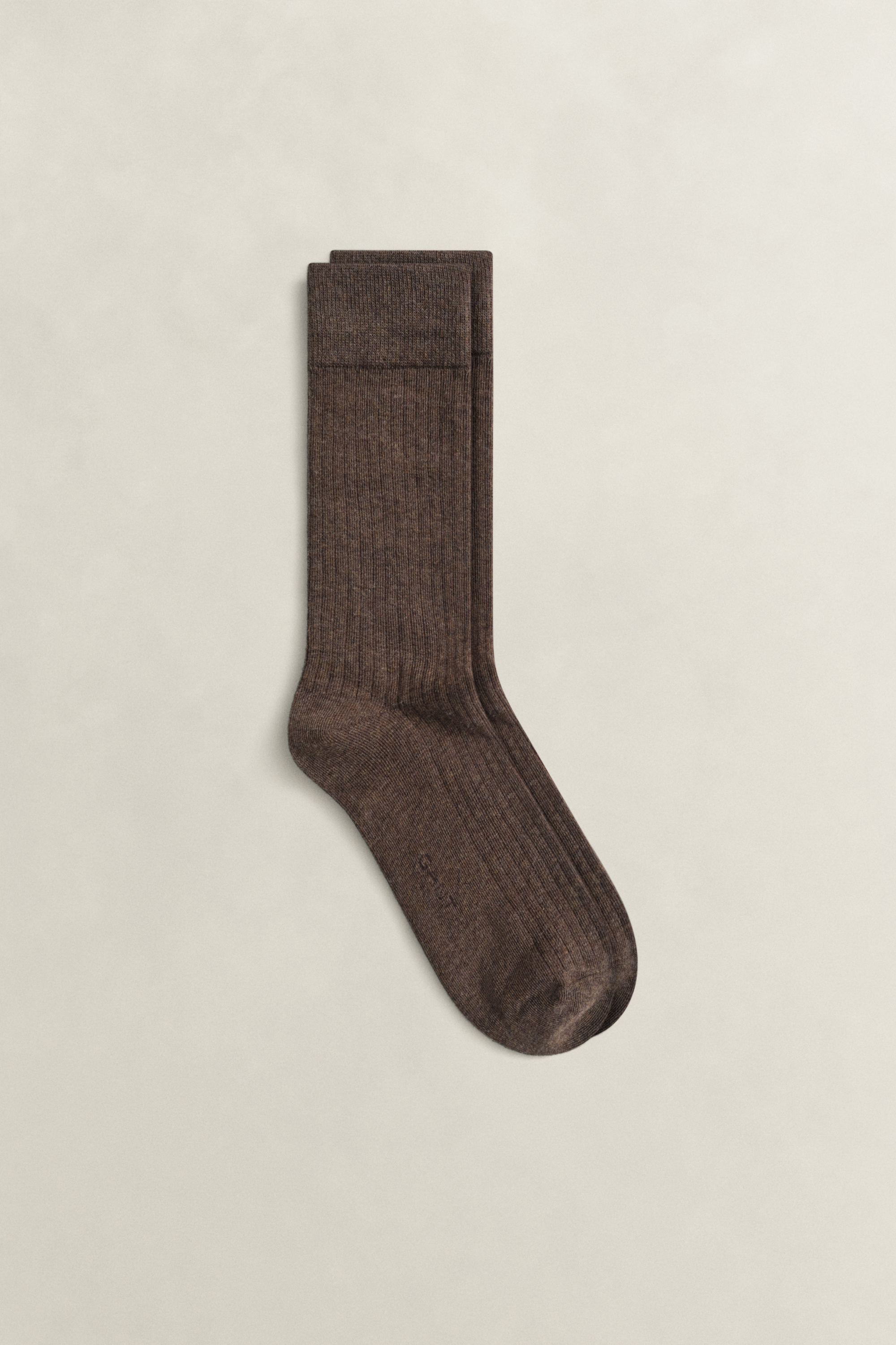 Gant Men's Brown Ribbed Socks (43-45) Melange