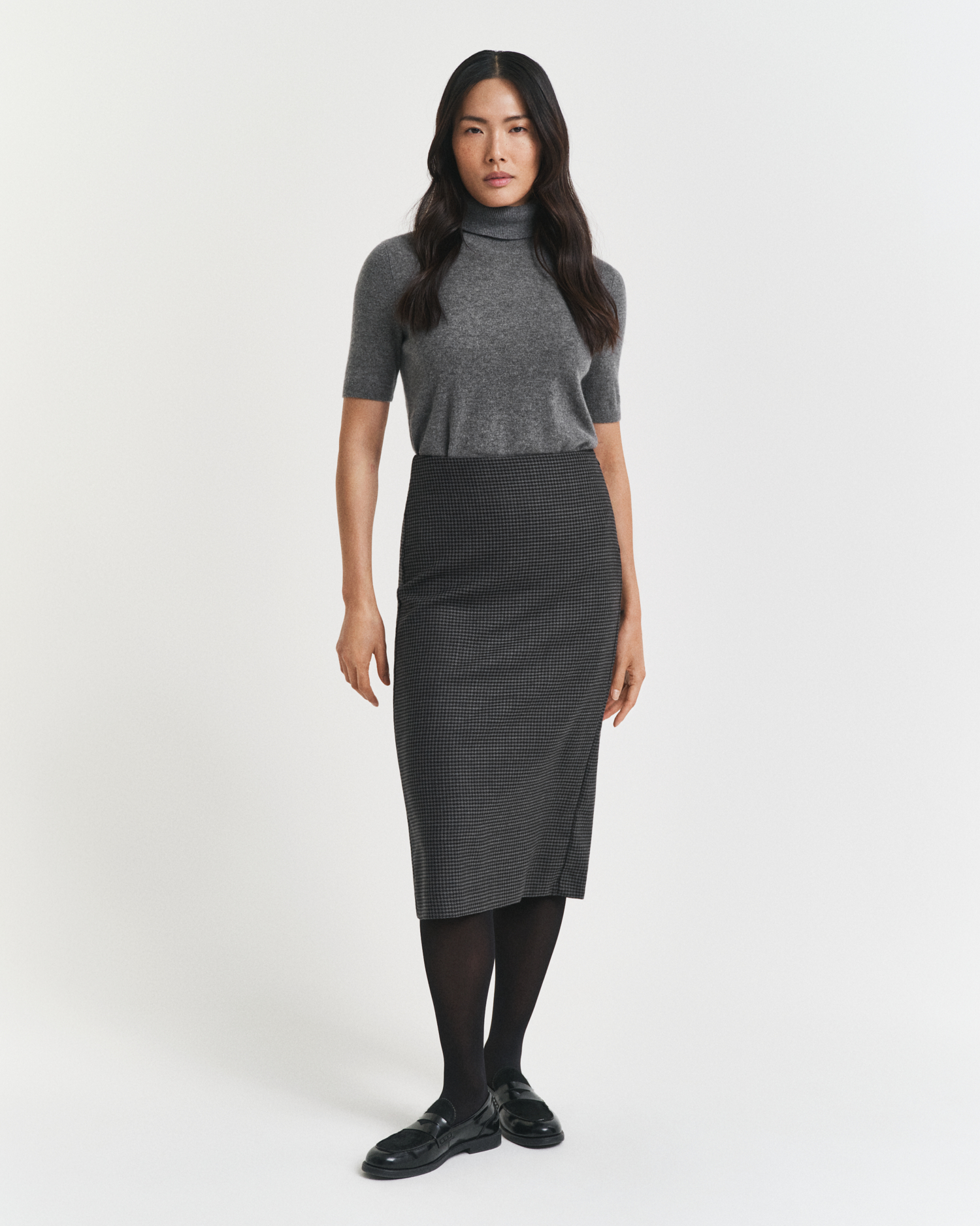 Gant Women's Midi Checked Wool Pencil Skirt (36)