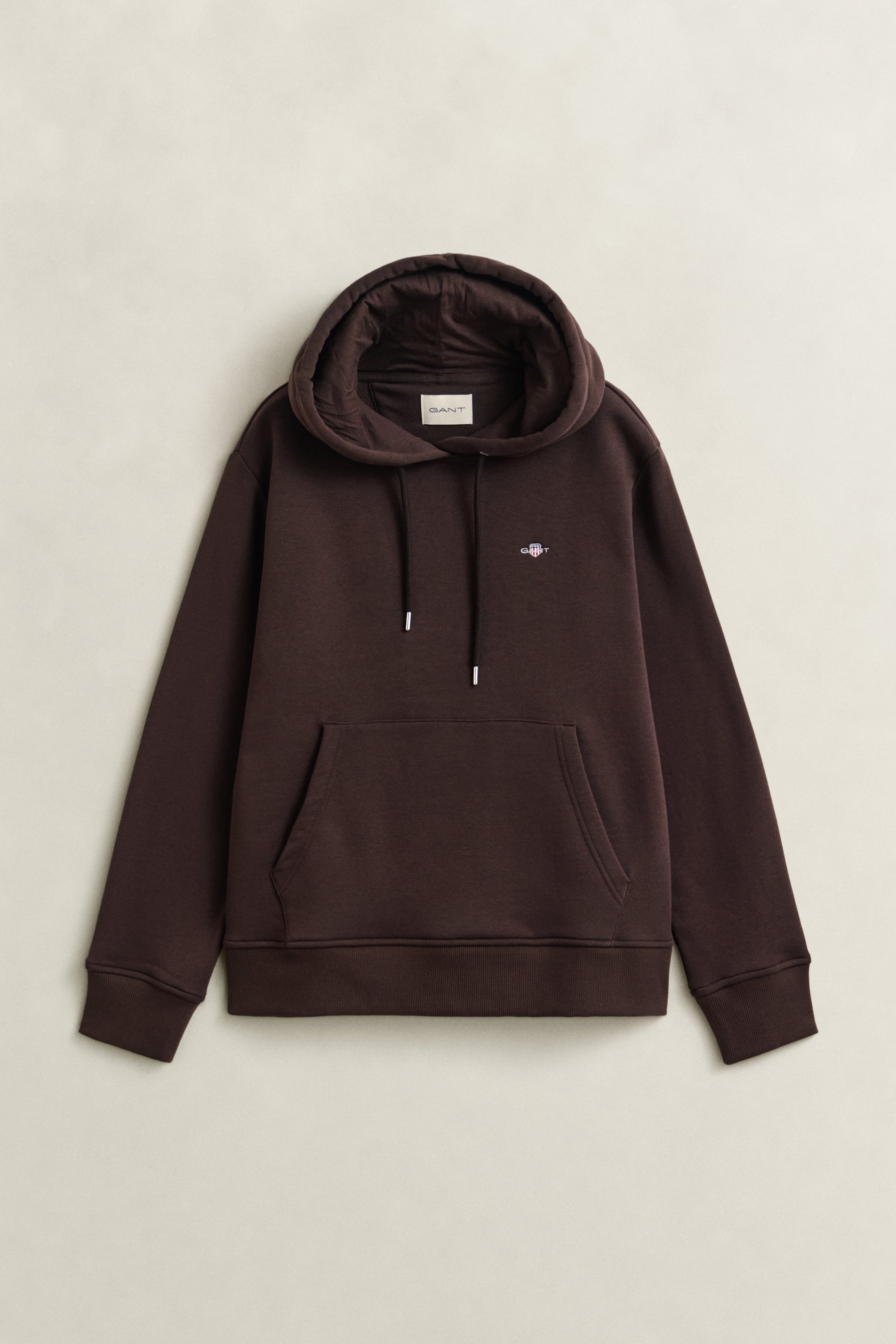 Gant Shield Hoodie In Brown