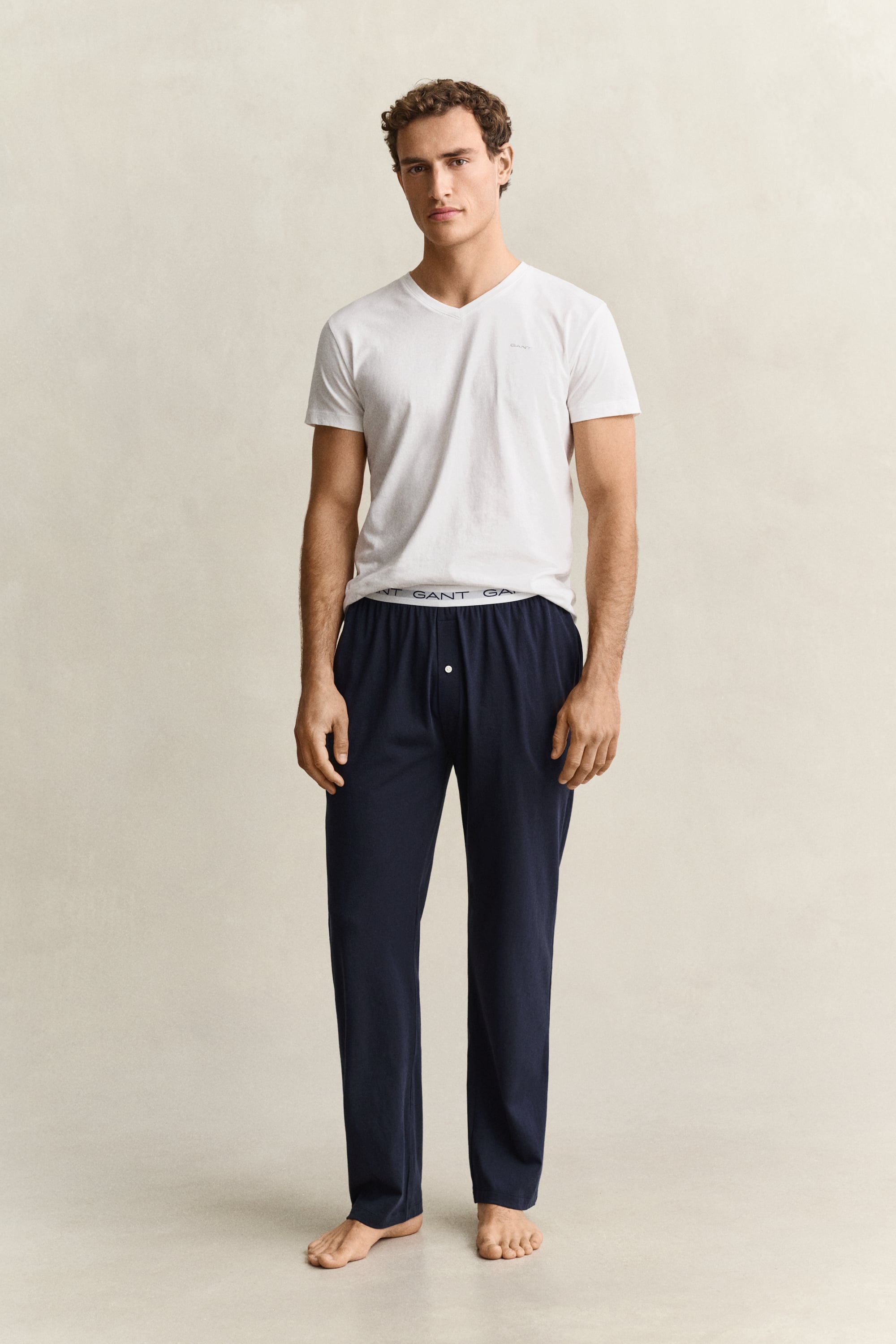 GANT Men's Navy Jersey Pyjama Bottoms - 100% Cotton - Size 32/30/31 - Image 4