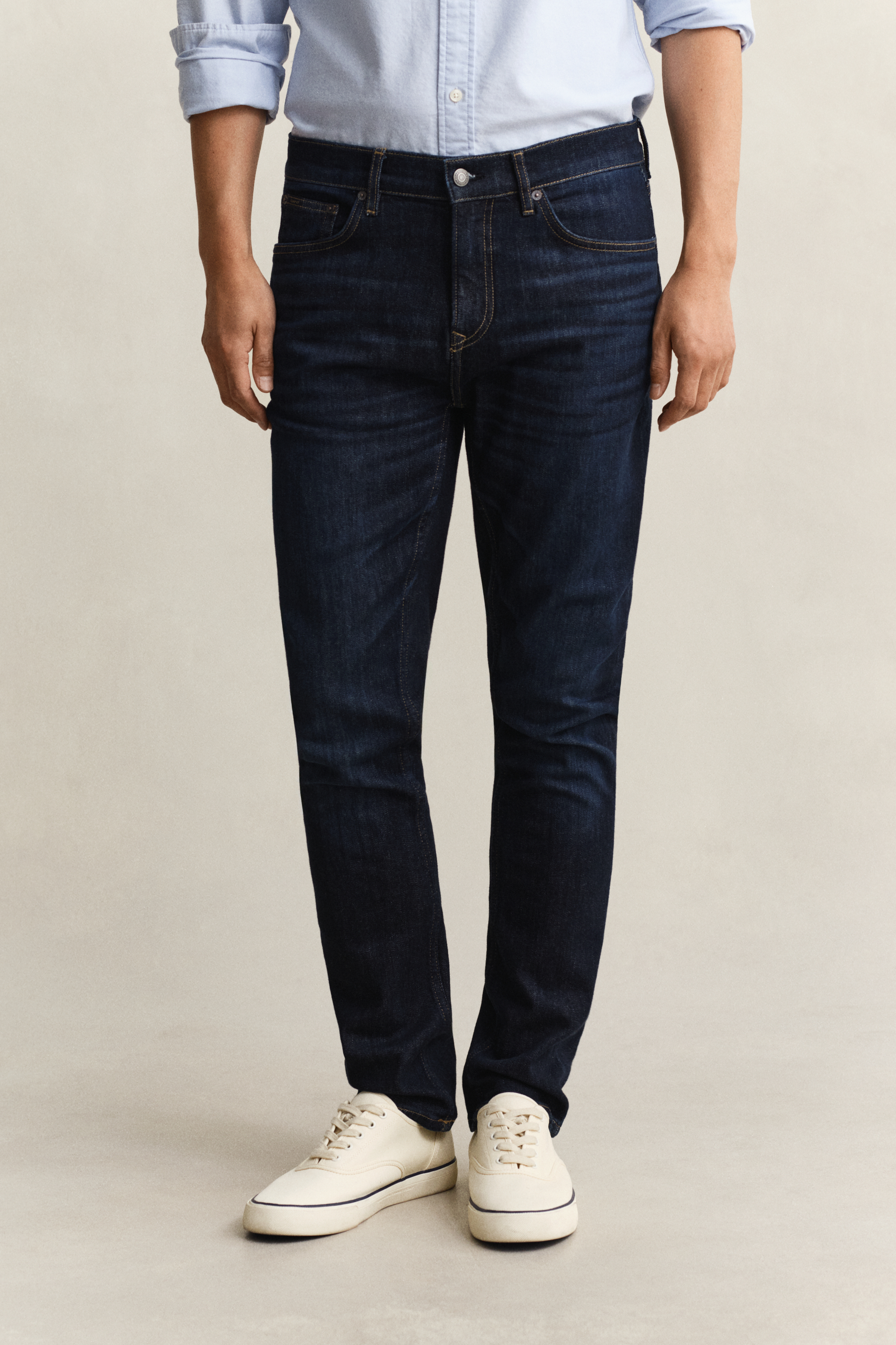 Gant Men's Dark Blue Broken In Slim Fit Jeans (31/32)