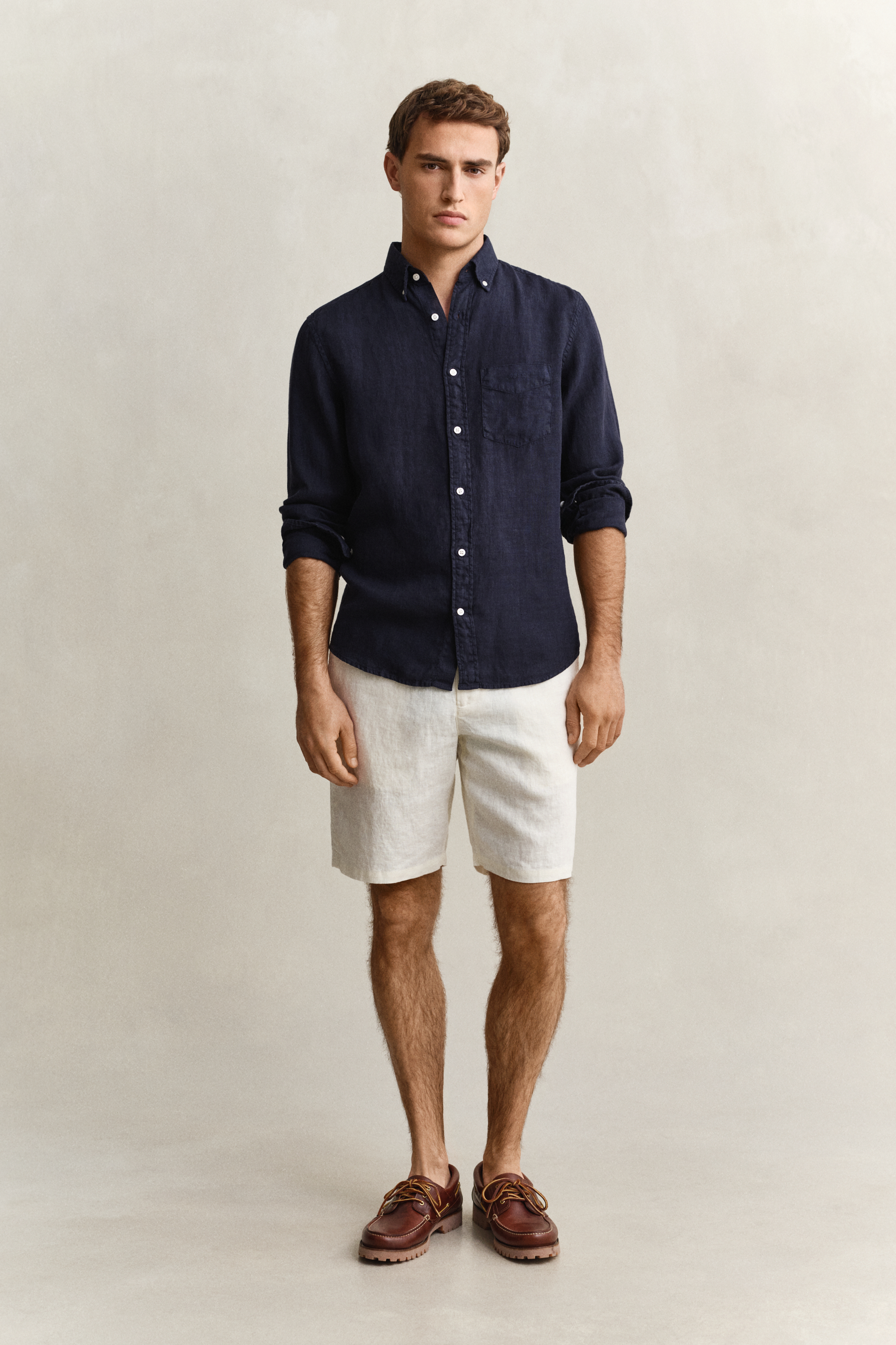 Gant Men's White Linen Shorts (L) Cream