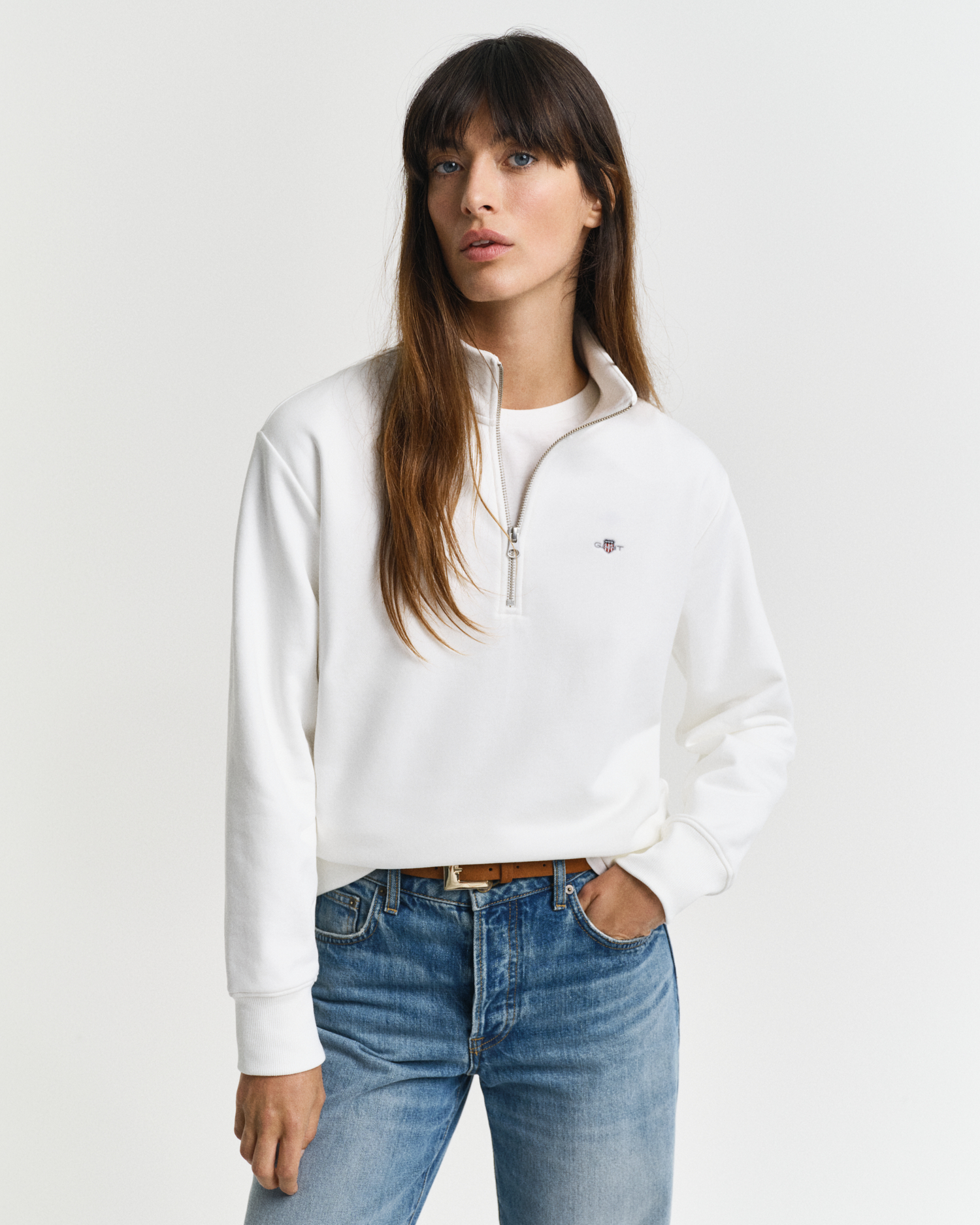Gant Women's Shield Half Zip Sweatshirt ) Xxl