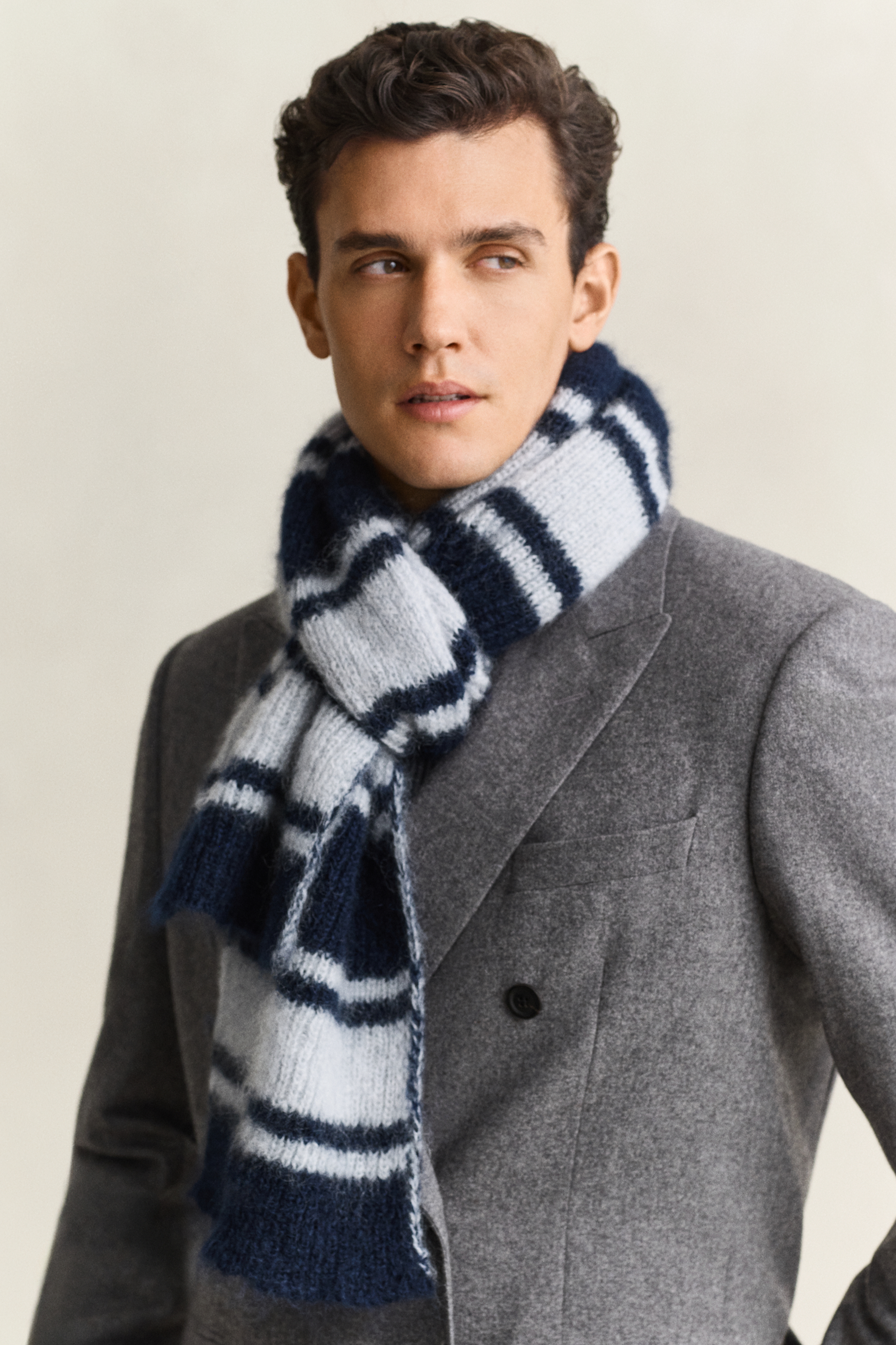Striped Mohair Scarf EVENING