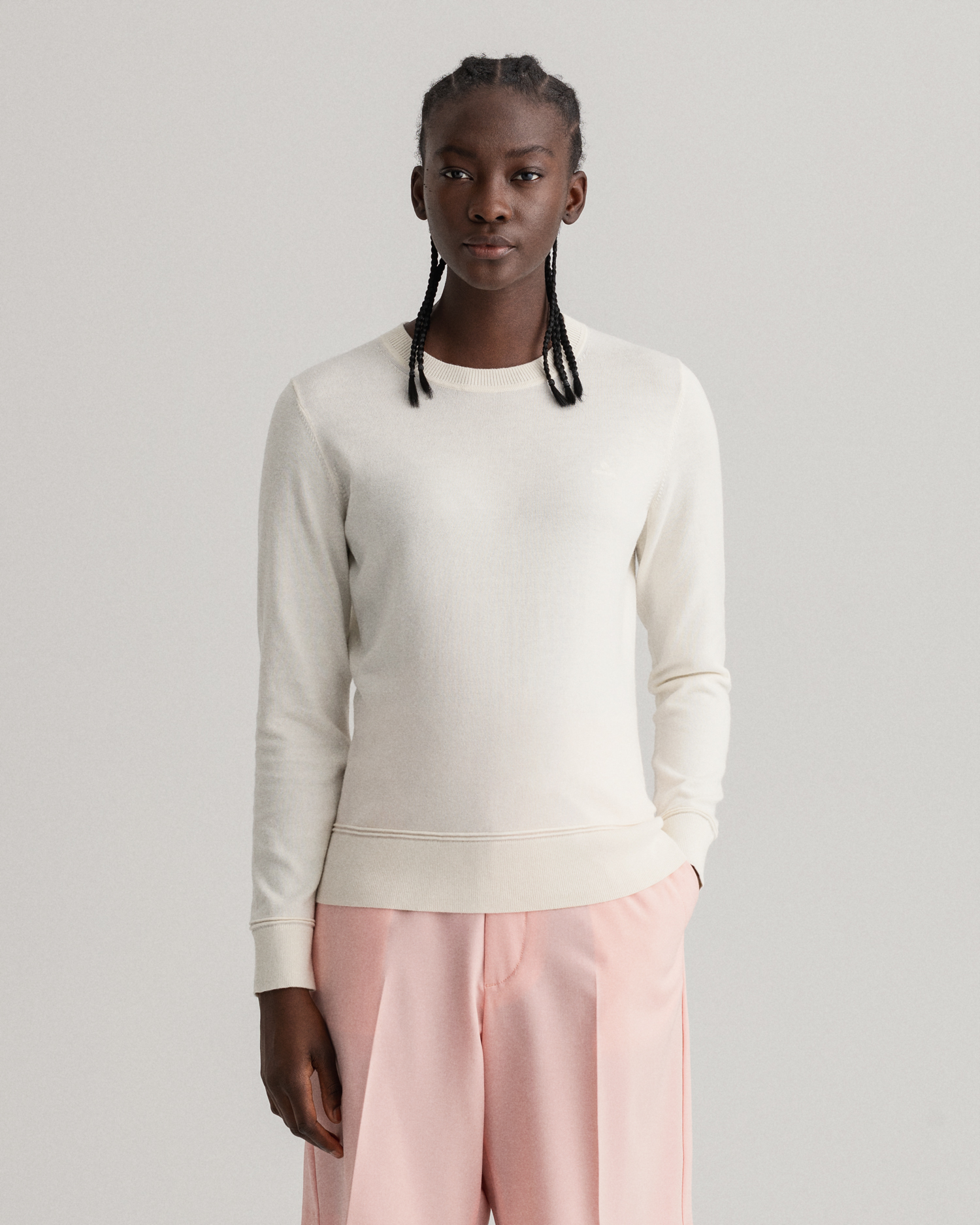 

GANT Women Light Cotton Crew Neck Sweater (XL) Beige