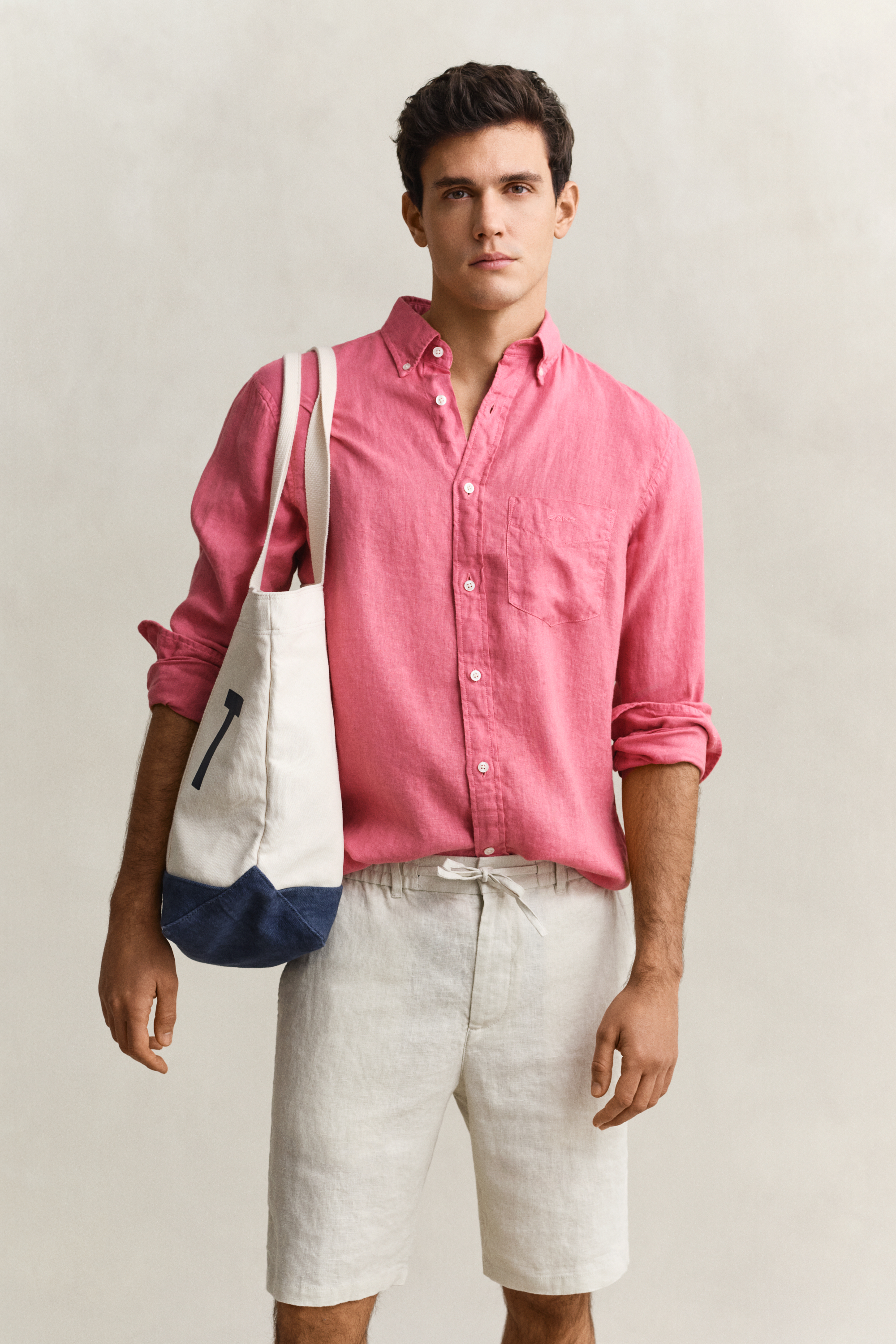 Gant Men's Rose Pink Linen Shirt (L)