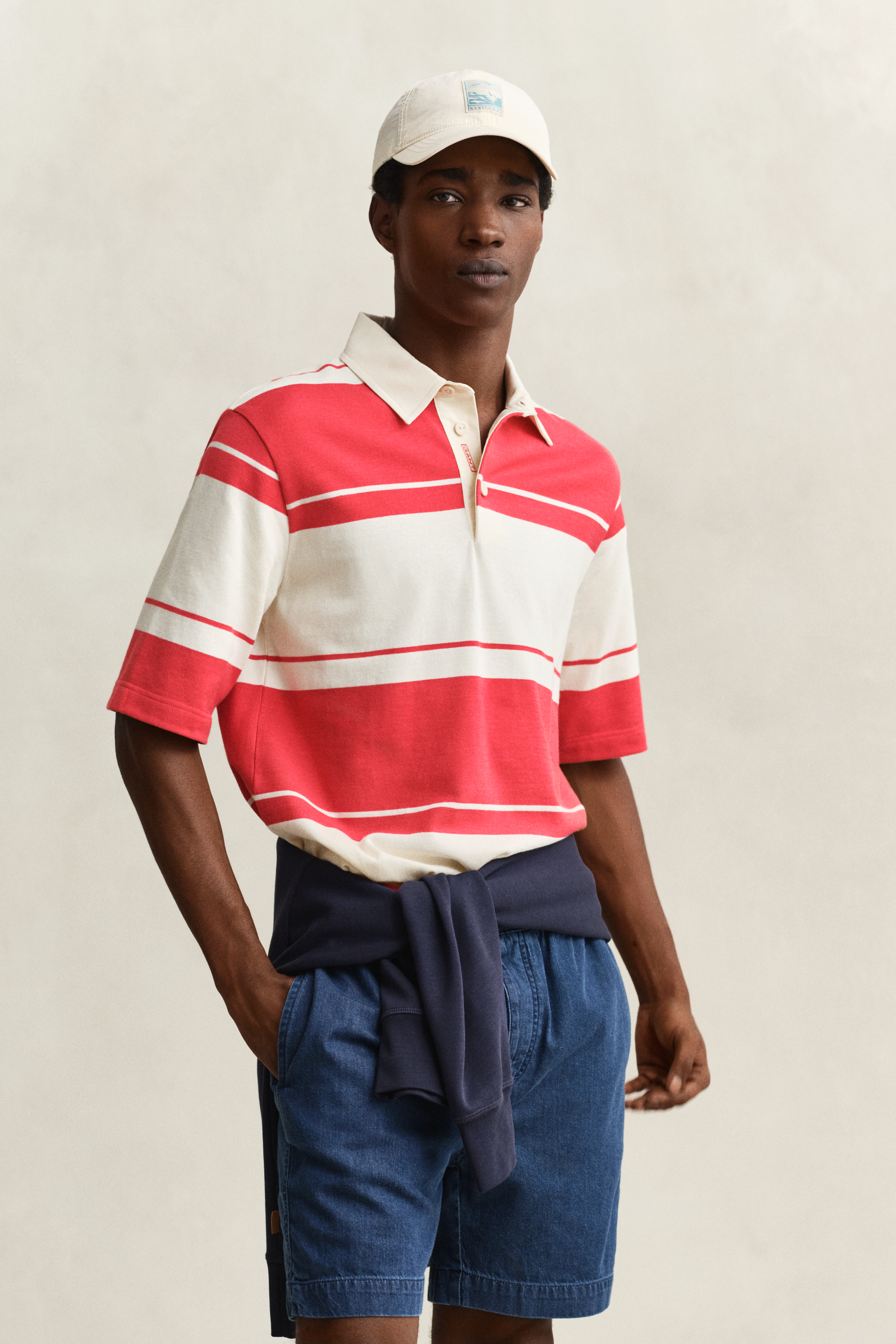 Gant Men's Rose Red Striped Rugger (L)