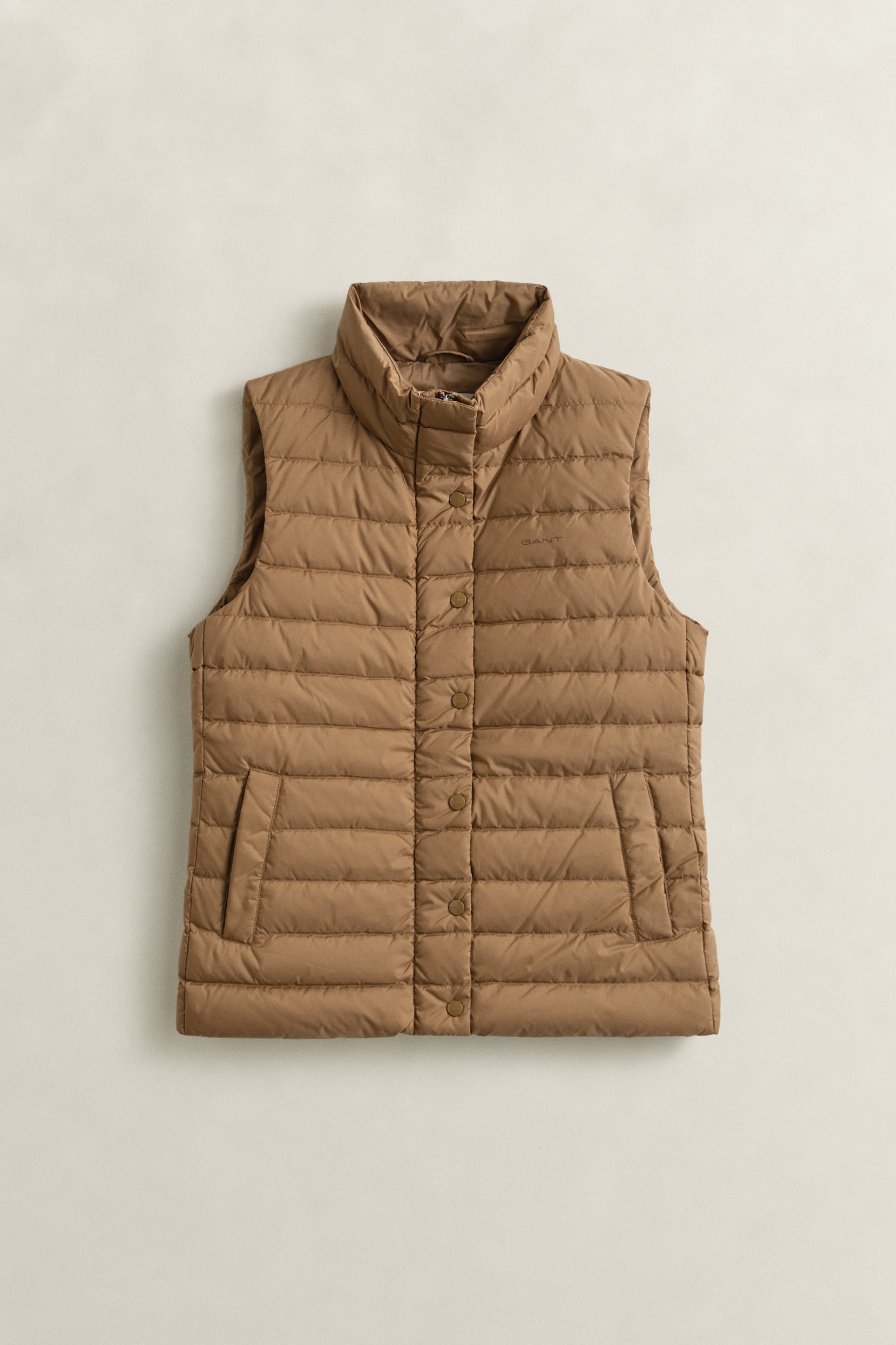 Gant Light Down Vest In Brown