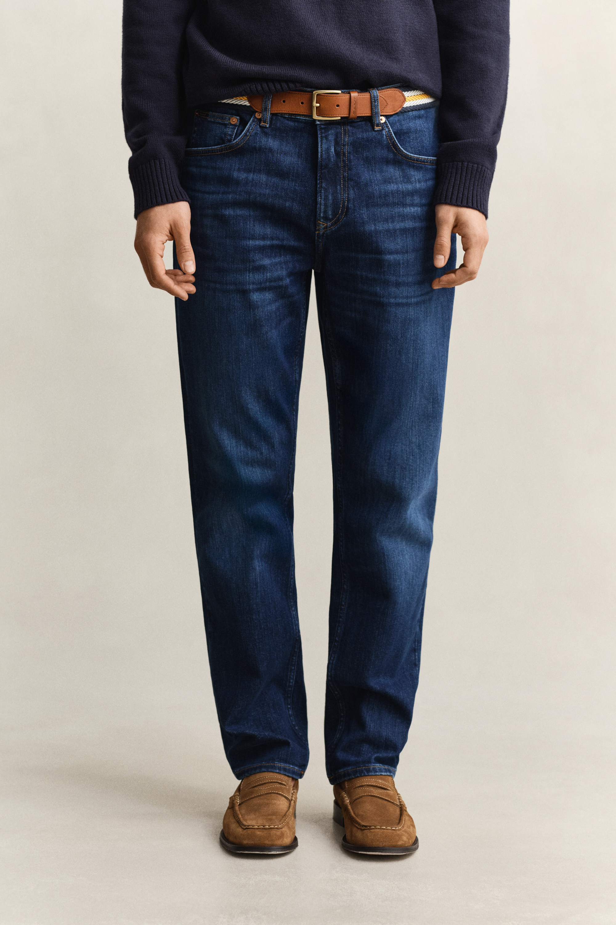 Gant Men's Blue Regular Fit Jeans (30/32) Mid Worn In