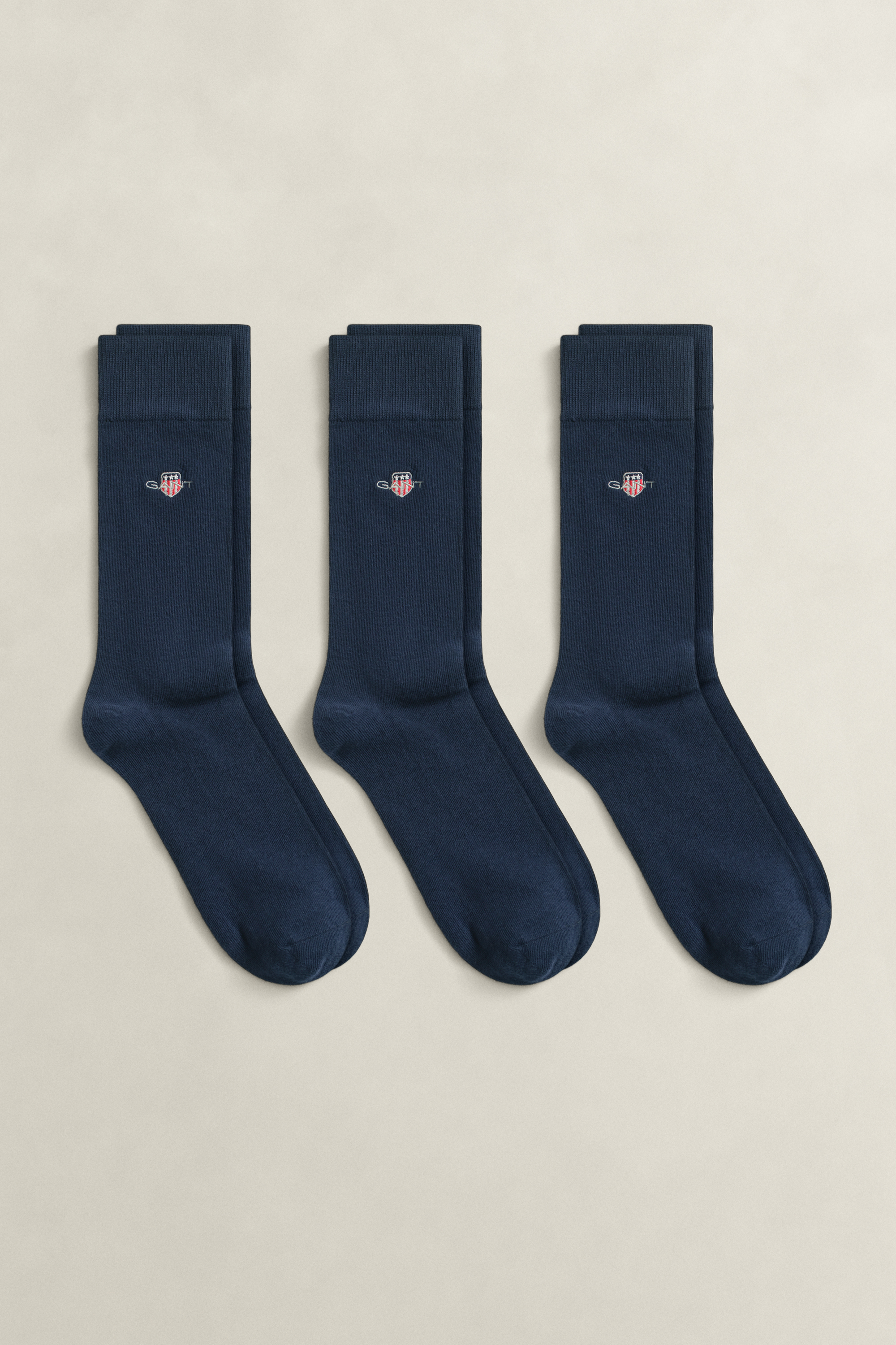 Gant Men's Navy 3-Pack Shield Socks (43-45) Evening Blue