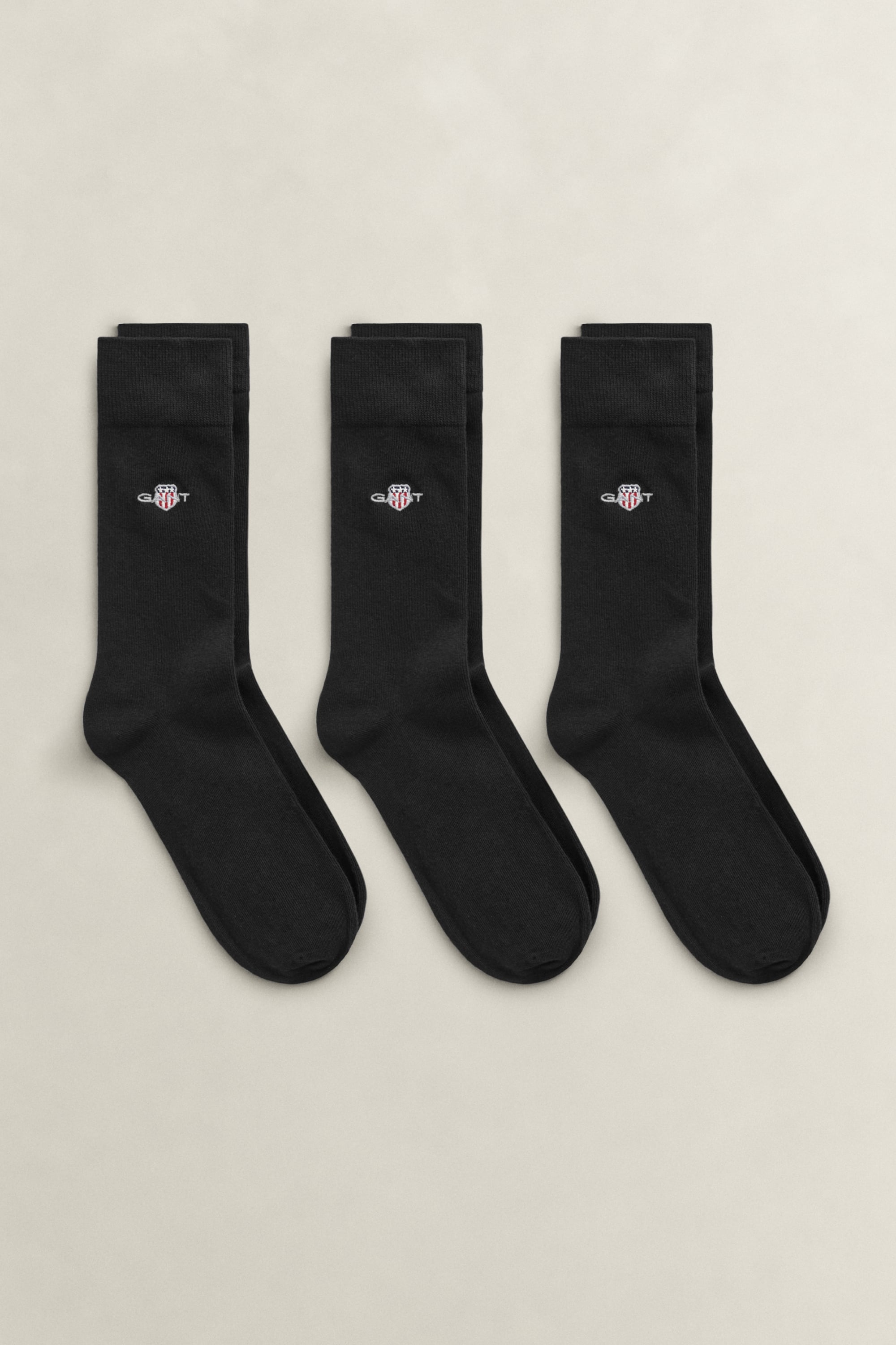 Gant Men's Black 3-Pack Shield Socks (40-42) Ebony - Image 3