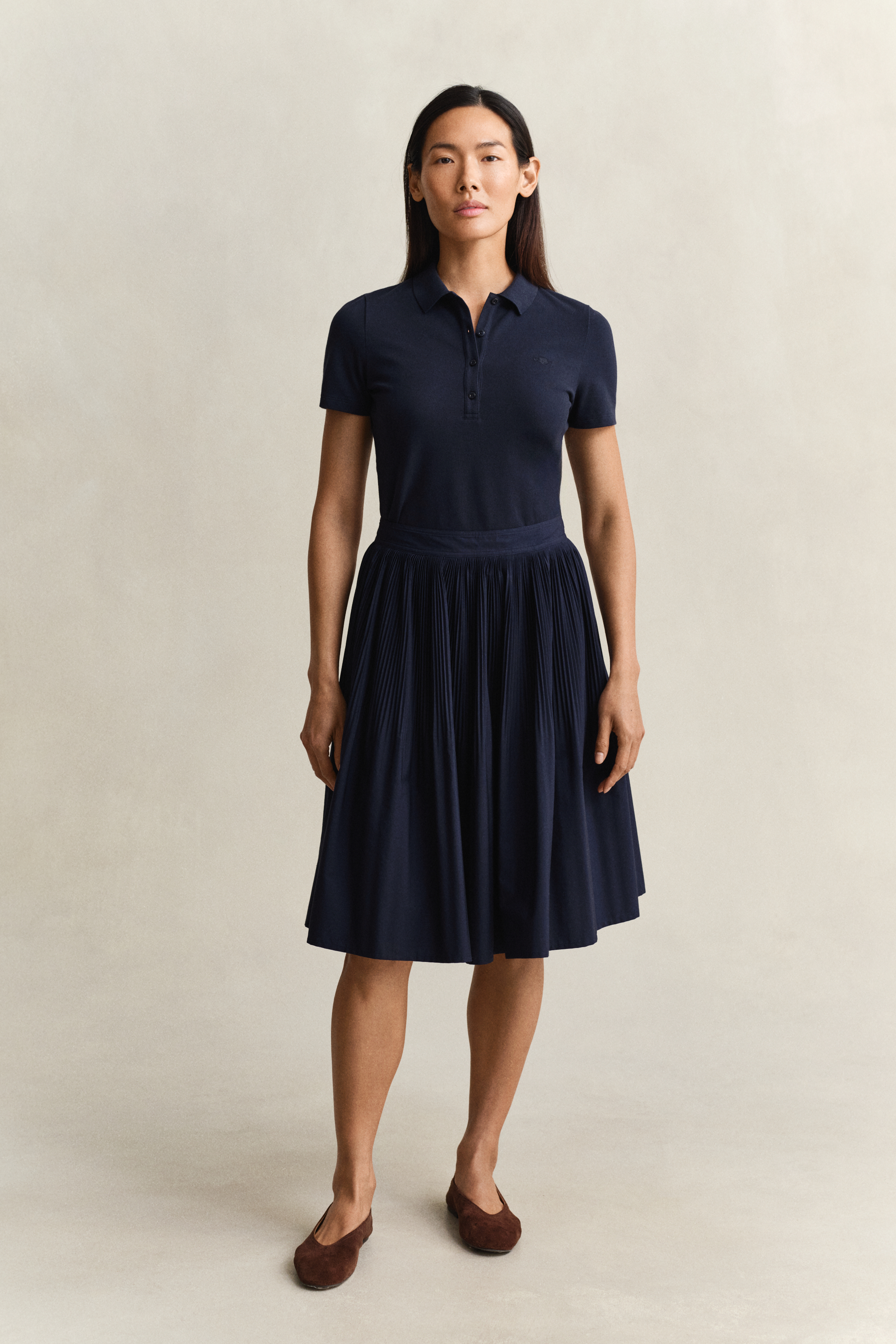 Gant Women's Navy Pleated Skirt (38) Evening Blue