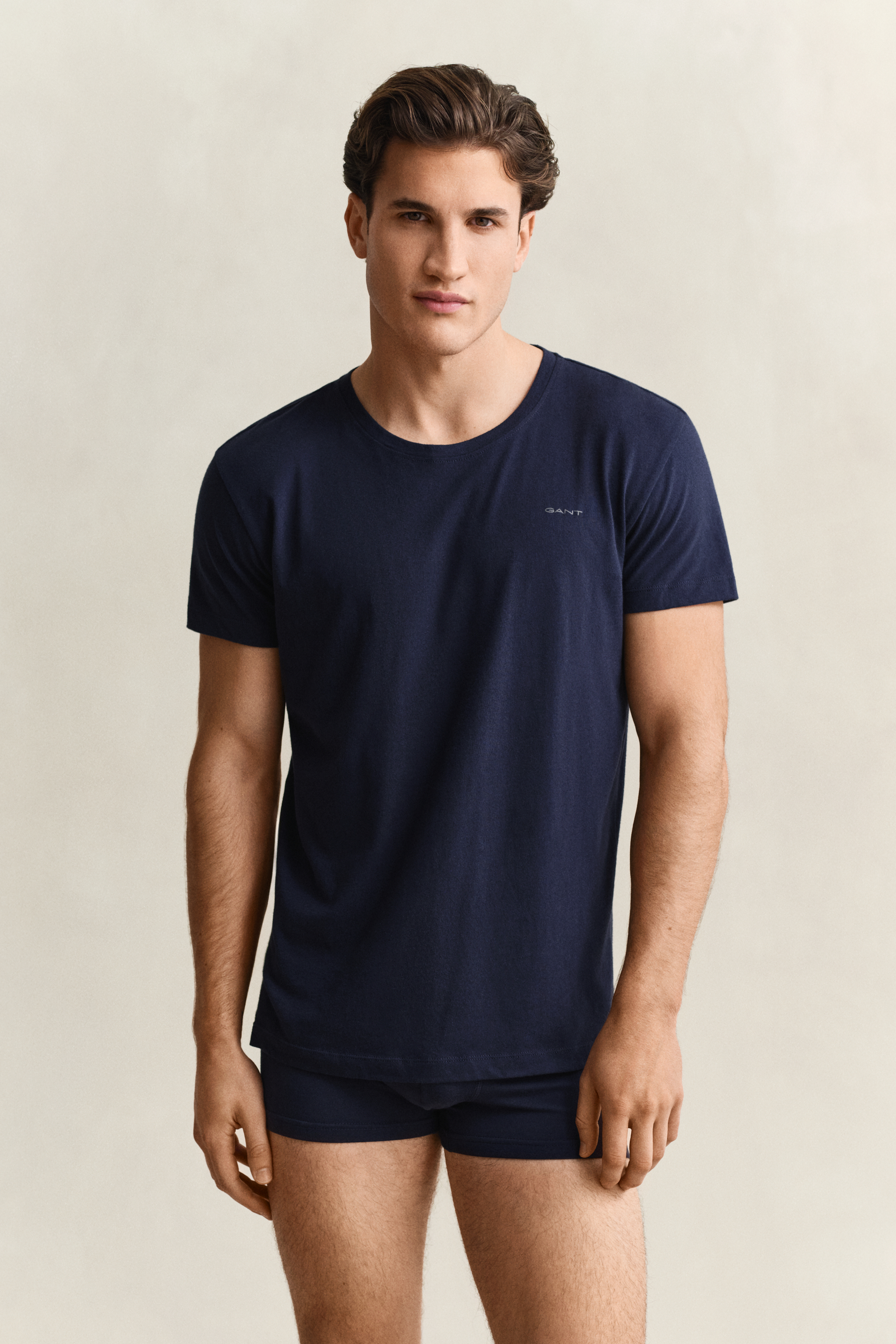Gant Men's Navy/White 2-Pack Crew Neck T-Shirts (Xxxl)