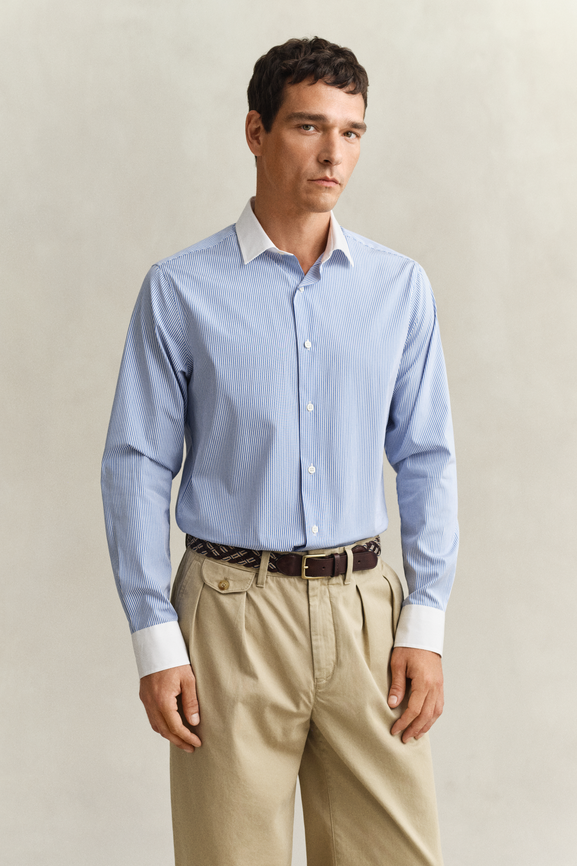 Gant Men's Light Blue Poplin Dress Shirt (Xxxl) Clear Sky