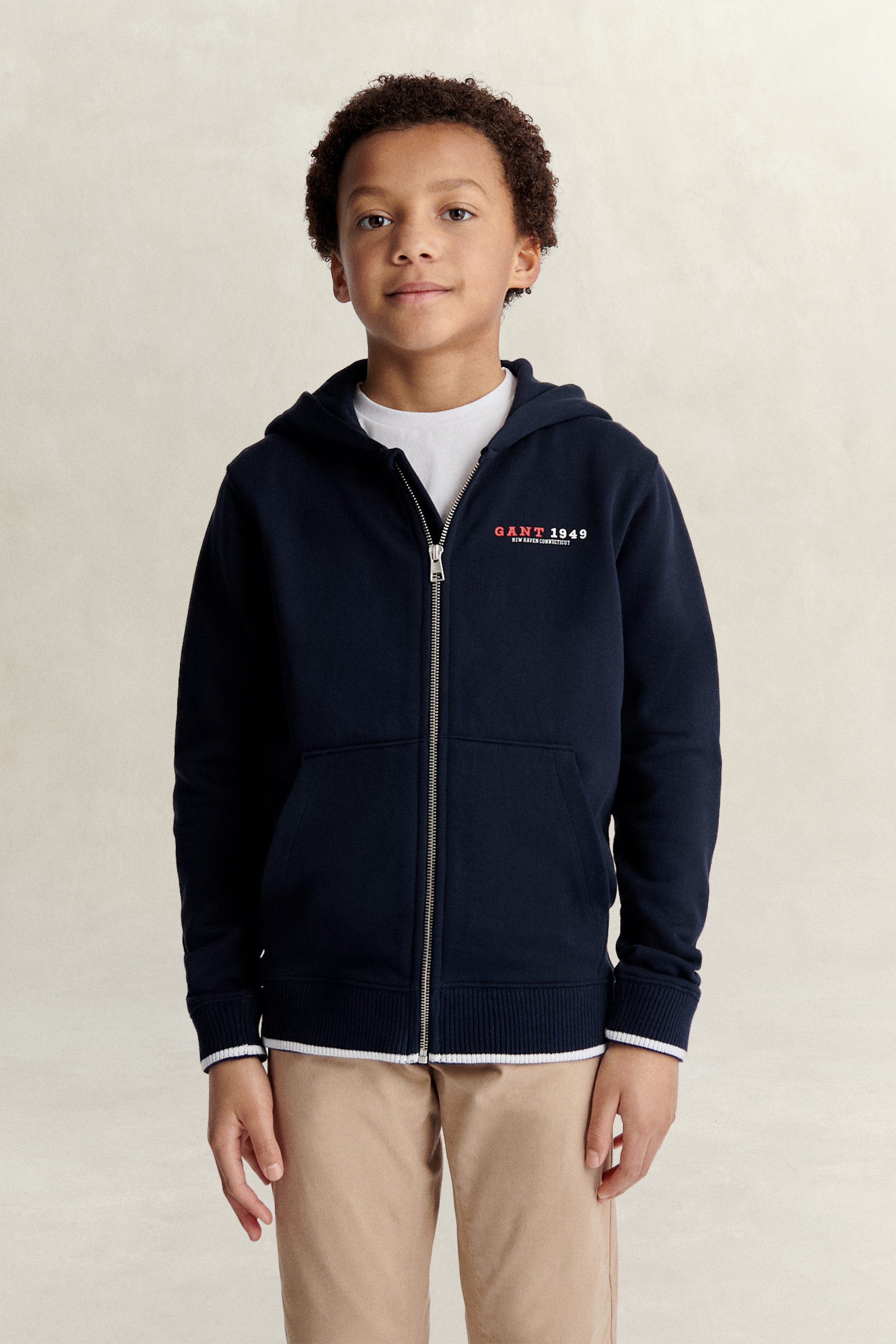 Gant Men's Navy Teens Teen Boys Graphic Zip Hoodie (146) Evening Blue