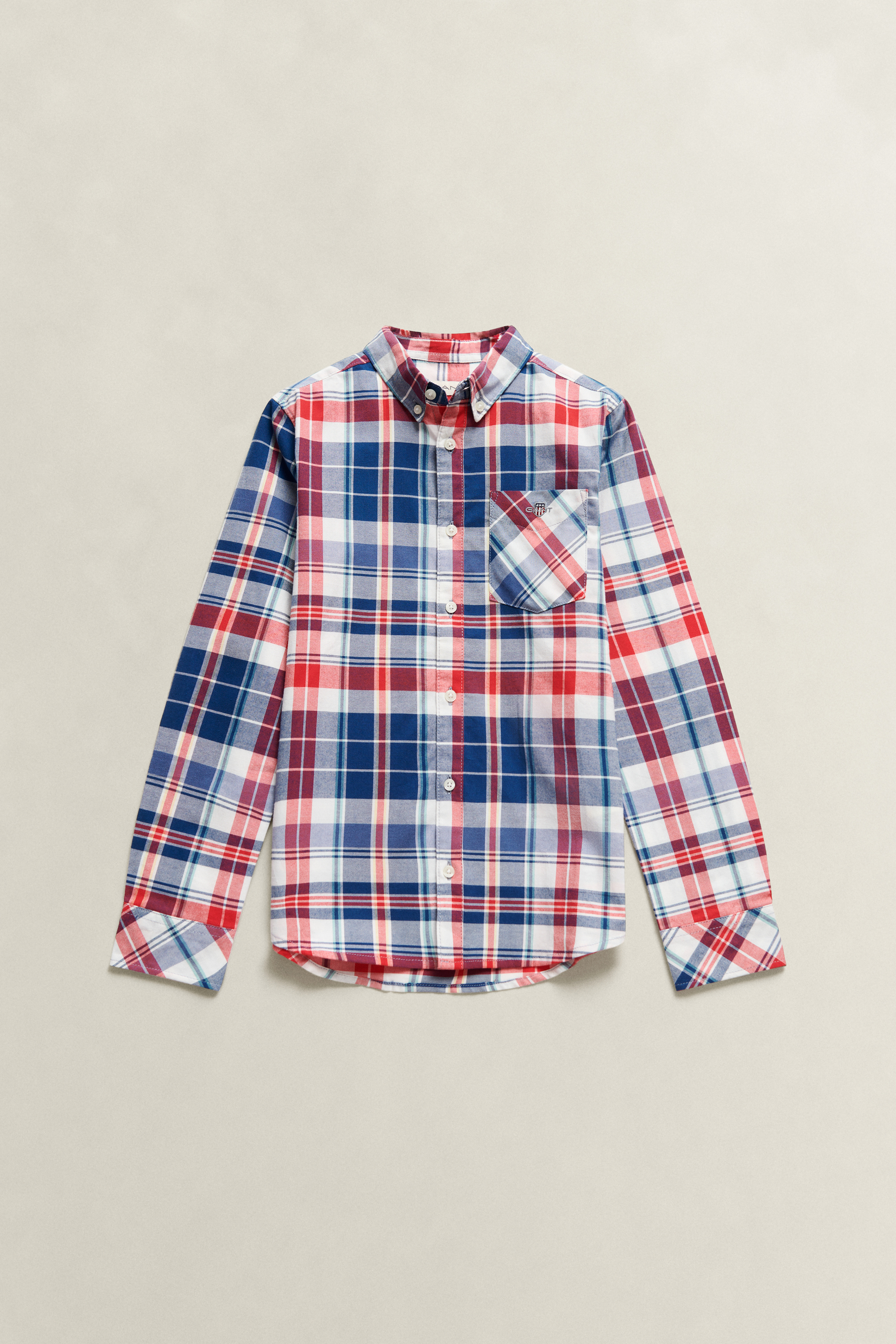 Gant Men's Faded Denim Teens Teen Boys Checked Shirt (122/128)