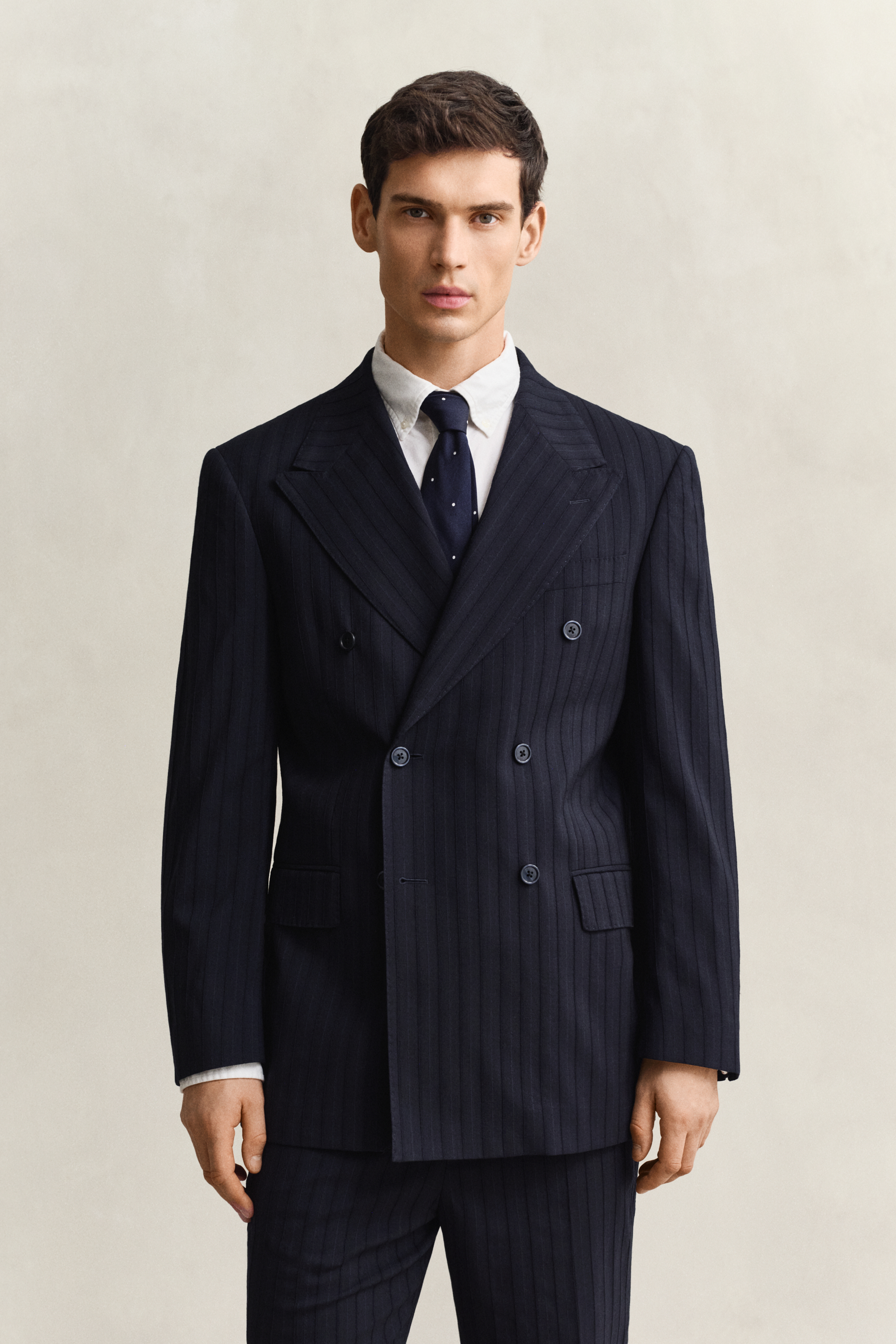 Gant Men's Navy Tonal Pinstripe Suit Jacket (54) Evening Blue