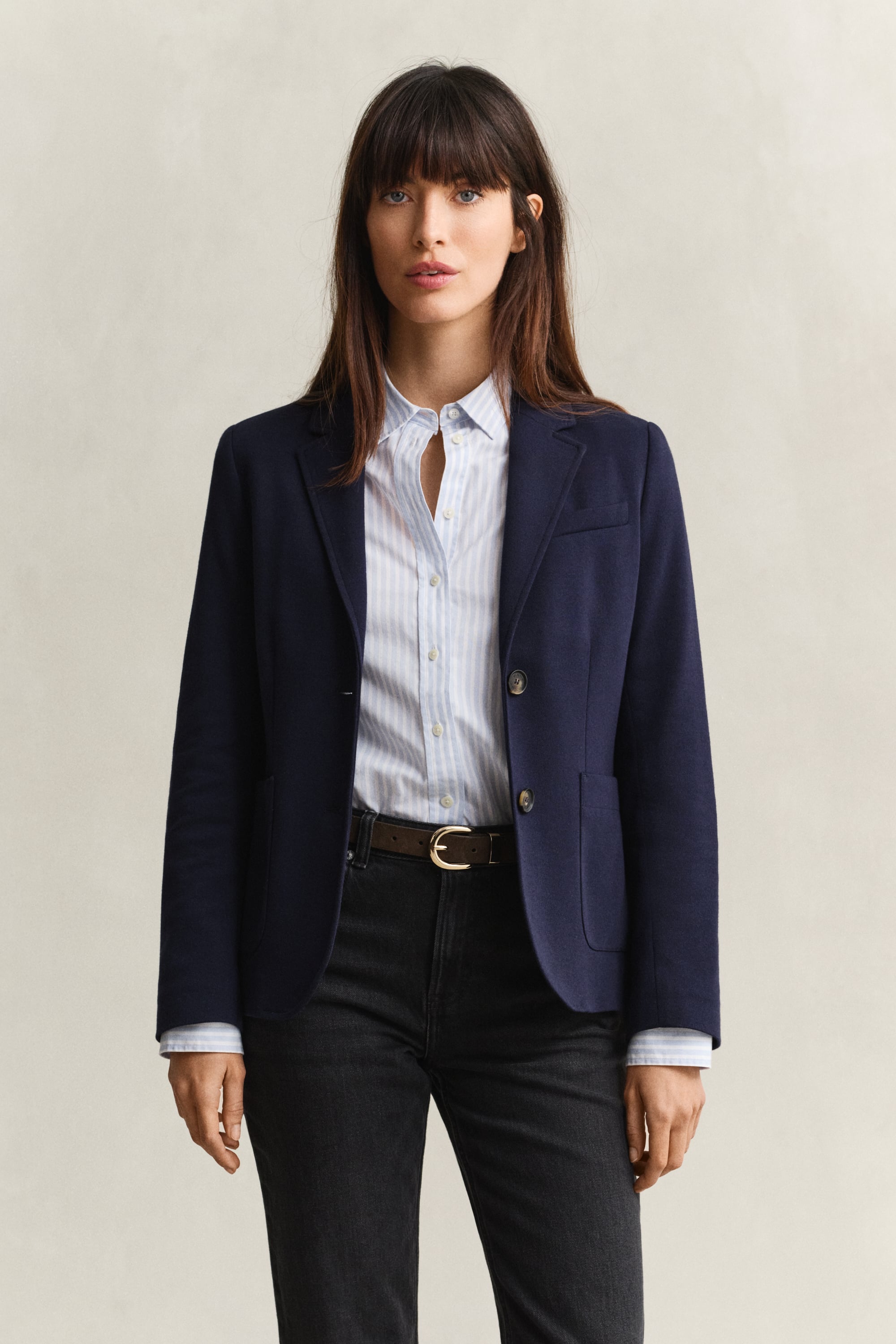 Gant Women's Navy Piqué Blazer (38) Evening Blue