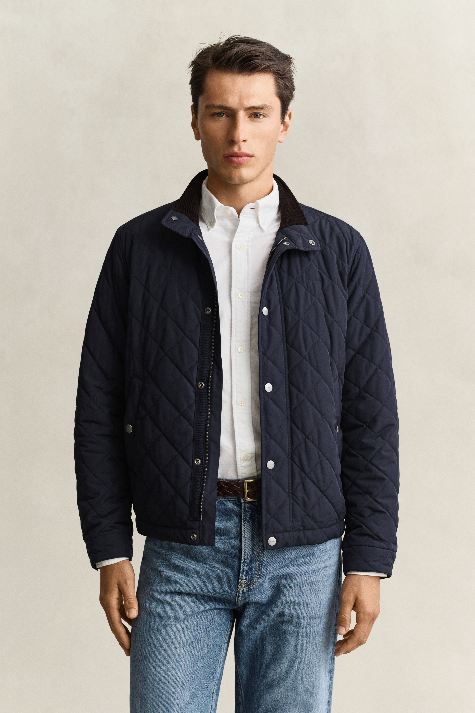Gant Men's Navy Quilted Jacket (Xxl) Evening Blue