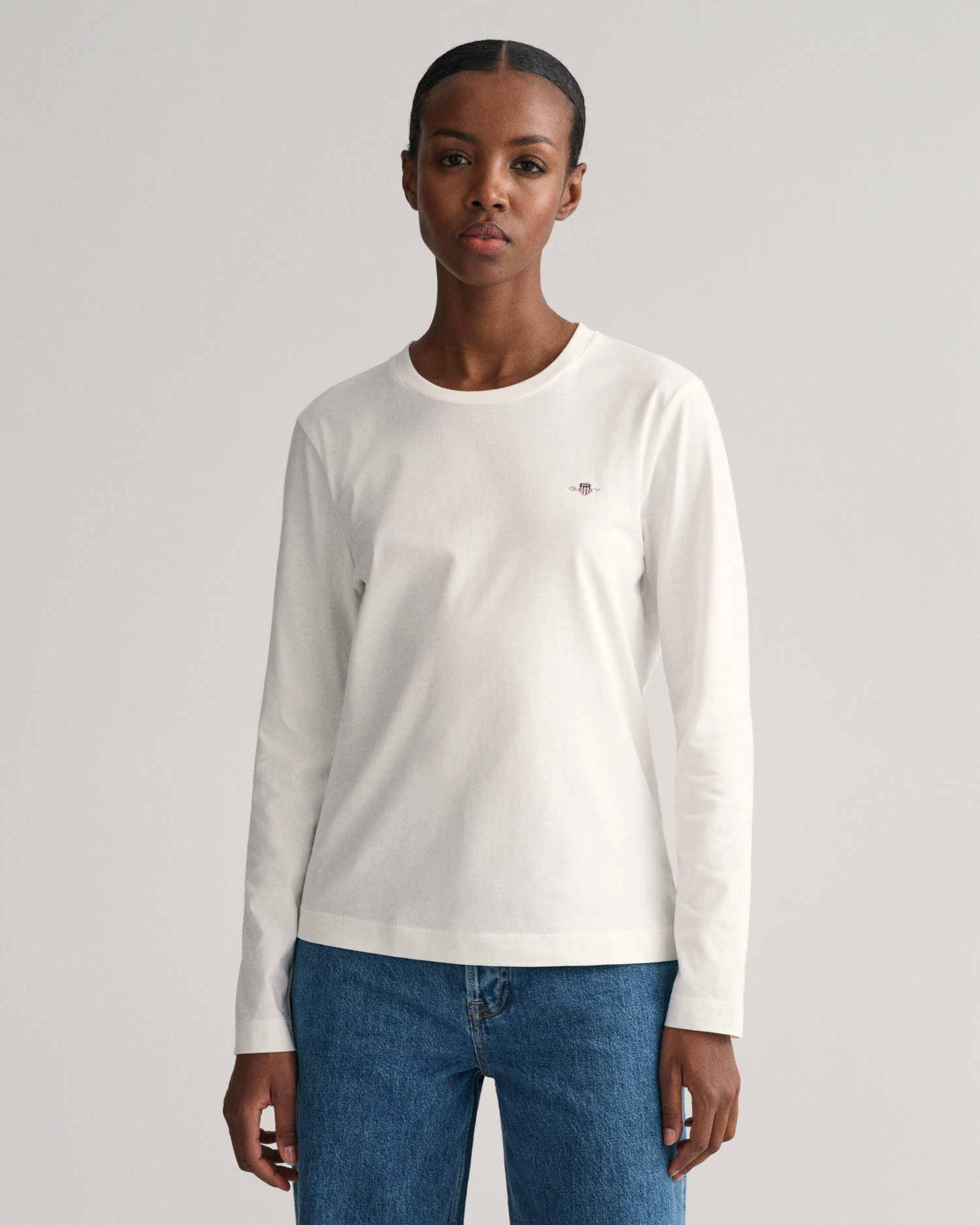 GANT Women Shield Long Sleeve T-Shirt (XXL) White