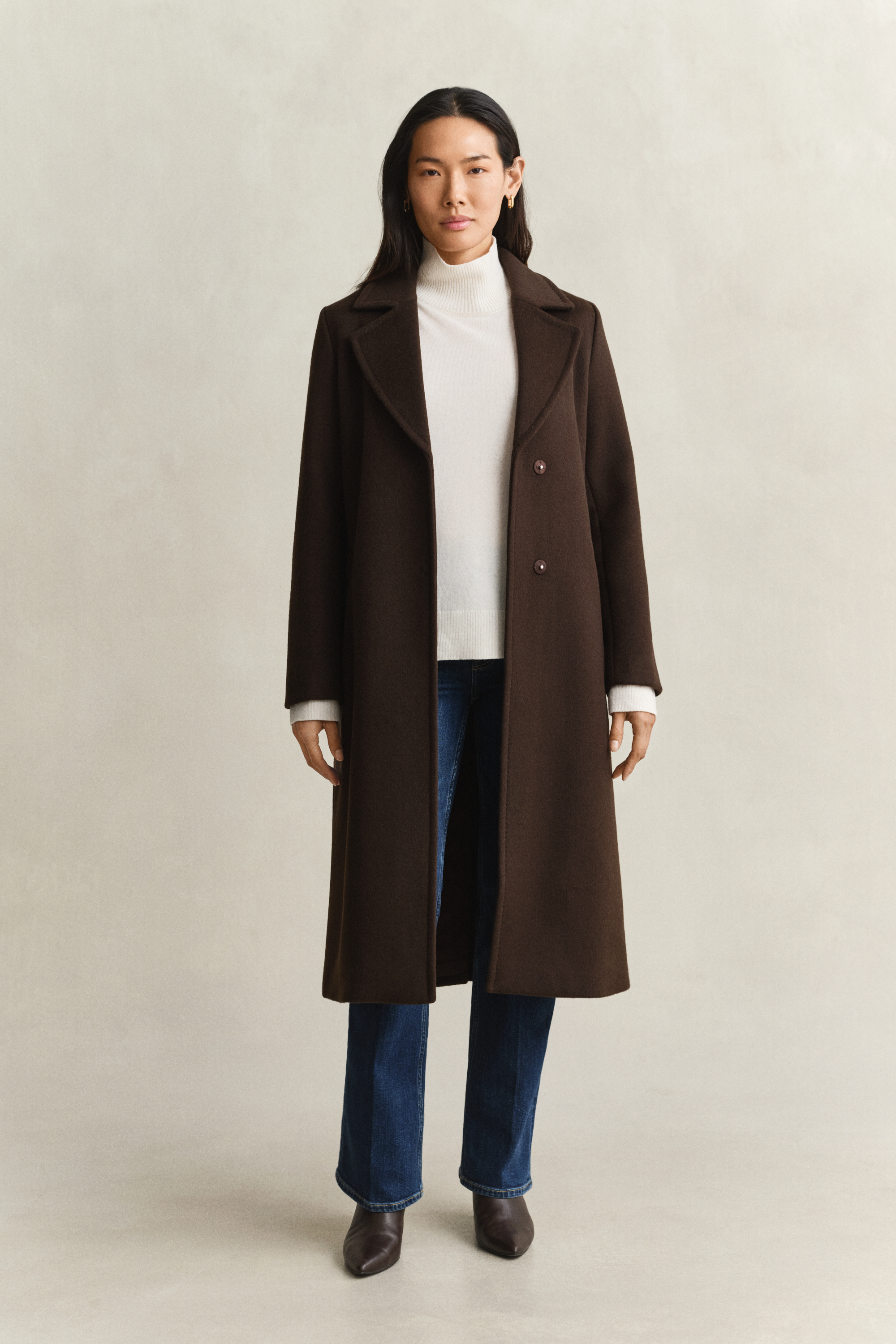 Belted Wool Blend Coat EVENING