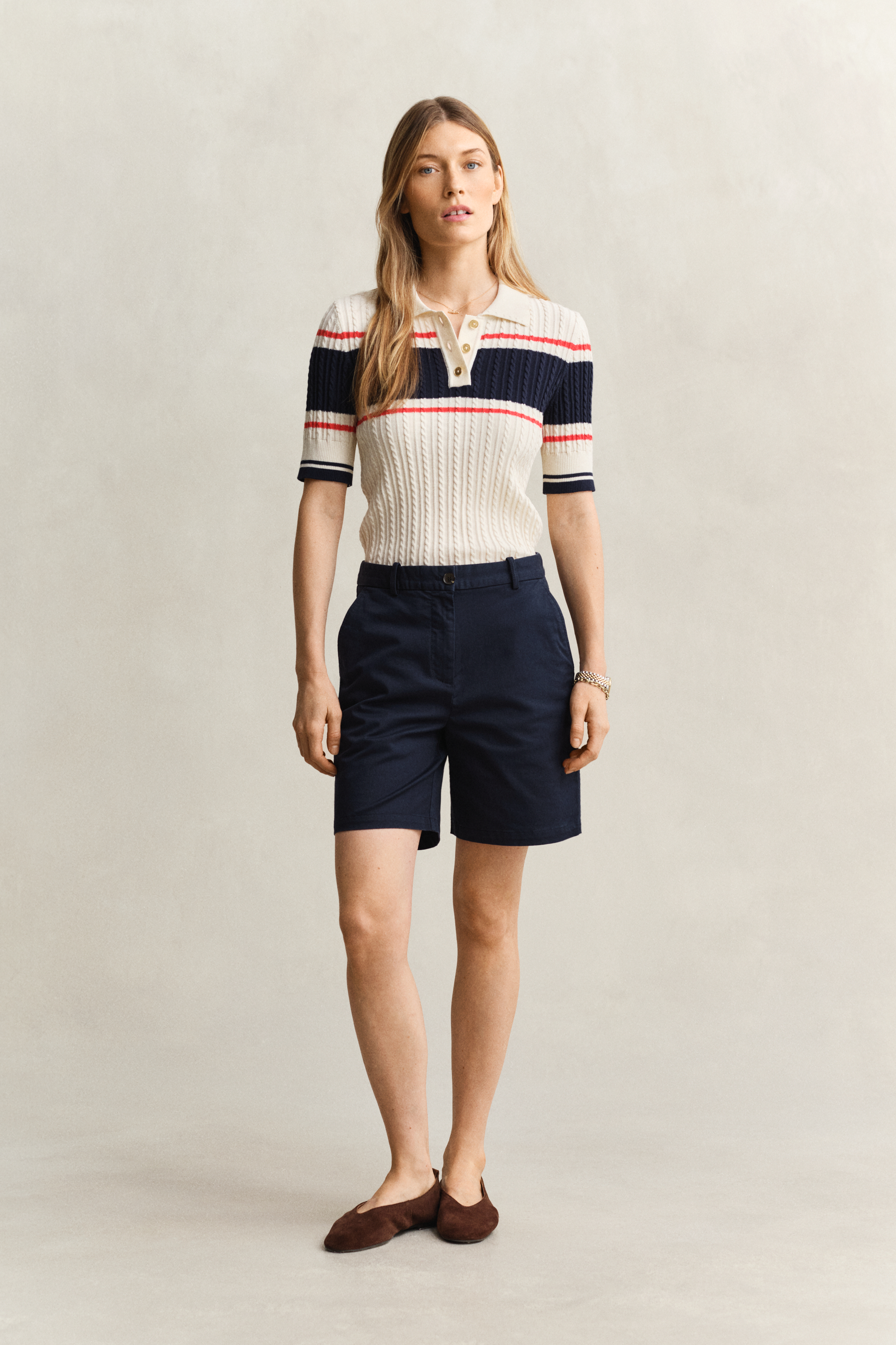Gant Women's Navy Chino Shorts (34) Evening Blue