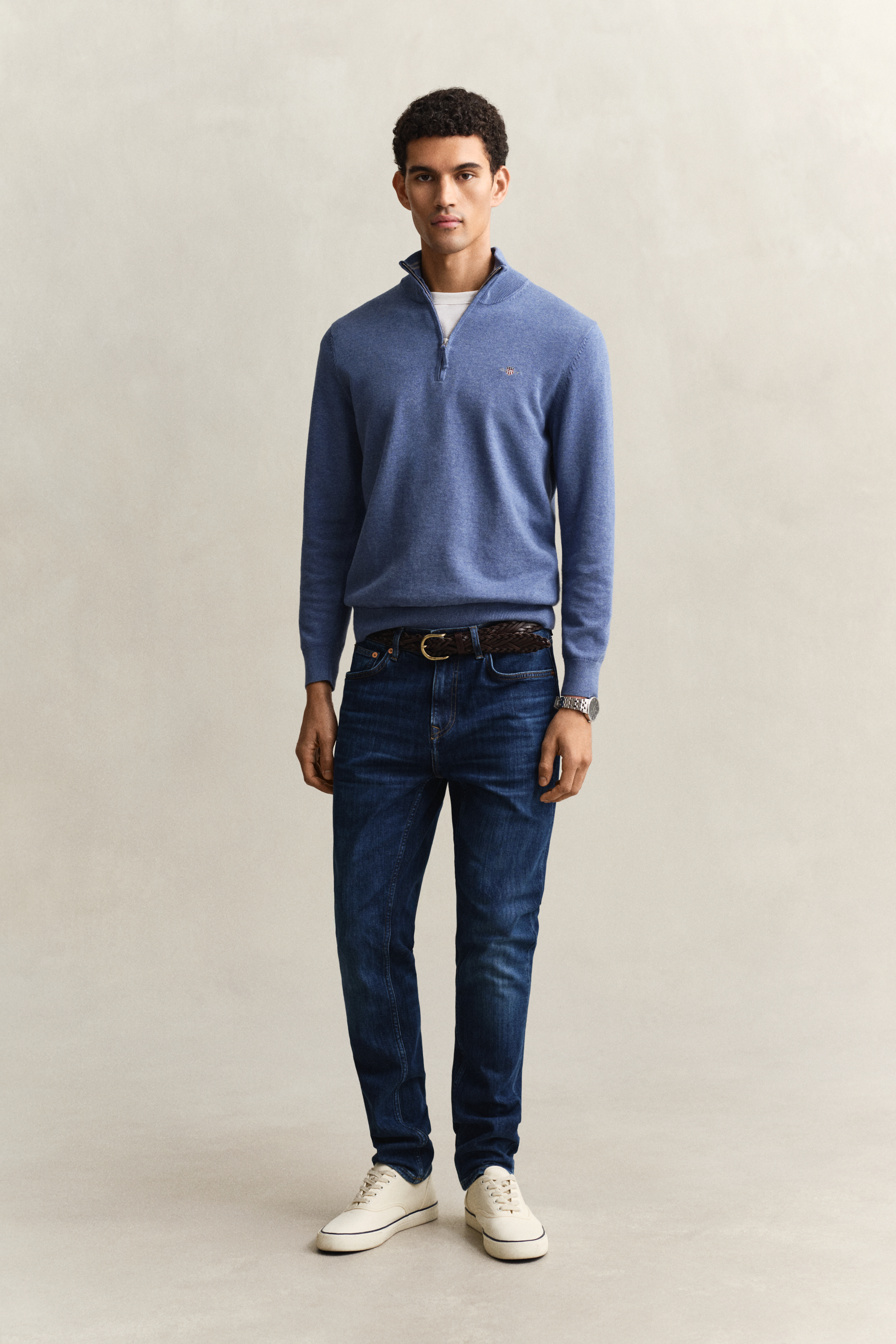 Gant Men's Blue Slim Fit Jeans (38/34) Mid Worn In