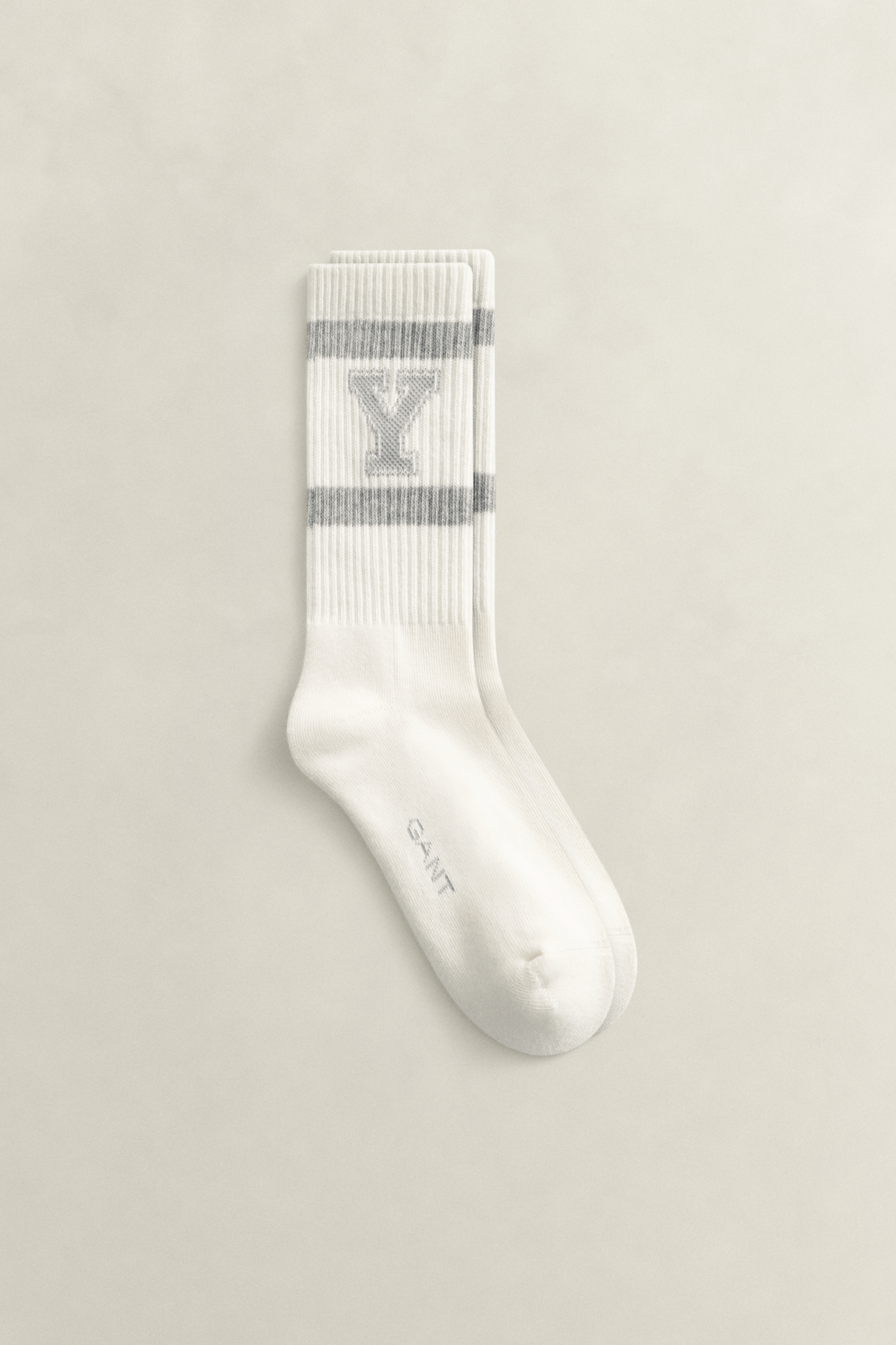 x Yale Ribbed Sport Socks EGGSHELL