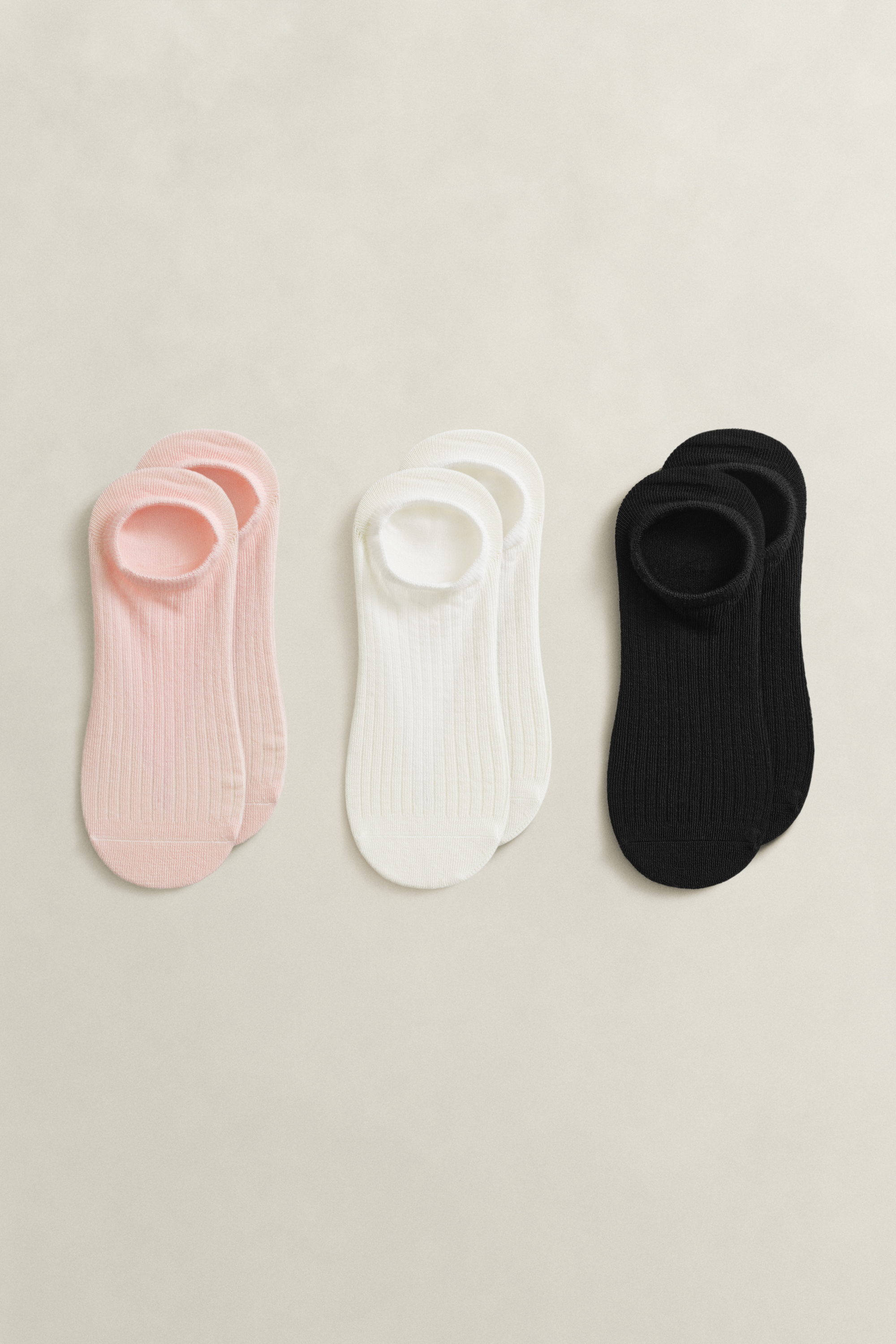 Gant Women's Apricot Pink 3-Pack Ribbed Low-Cut Socks (36-38)