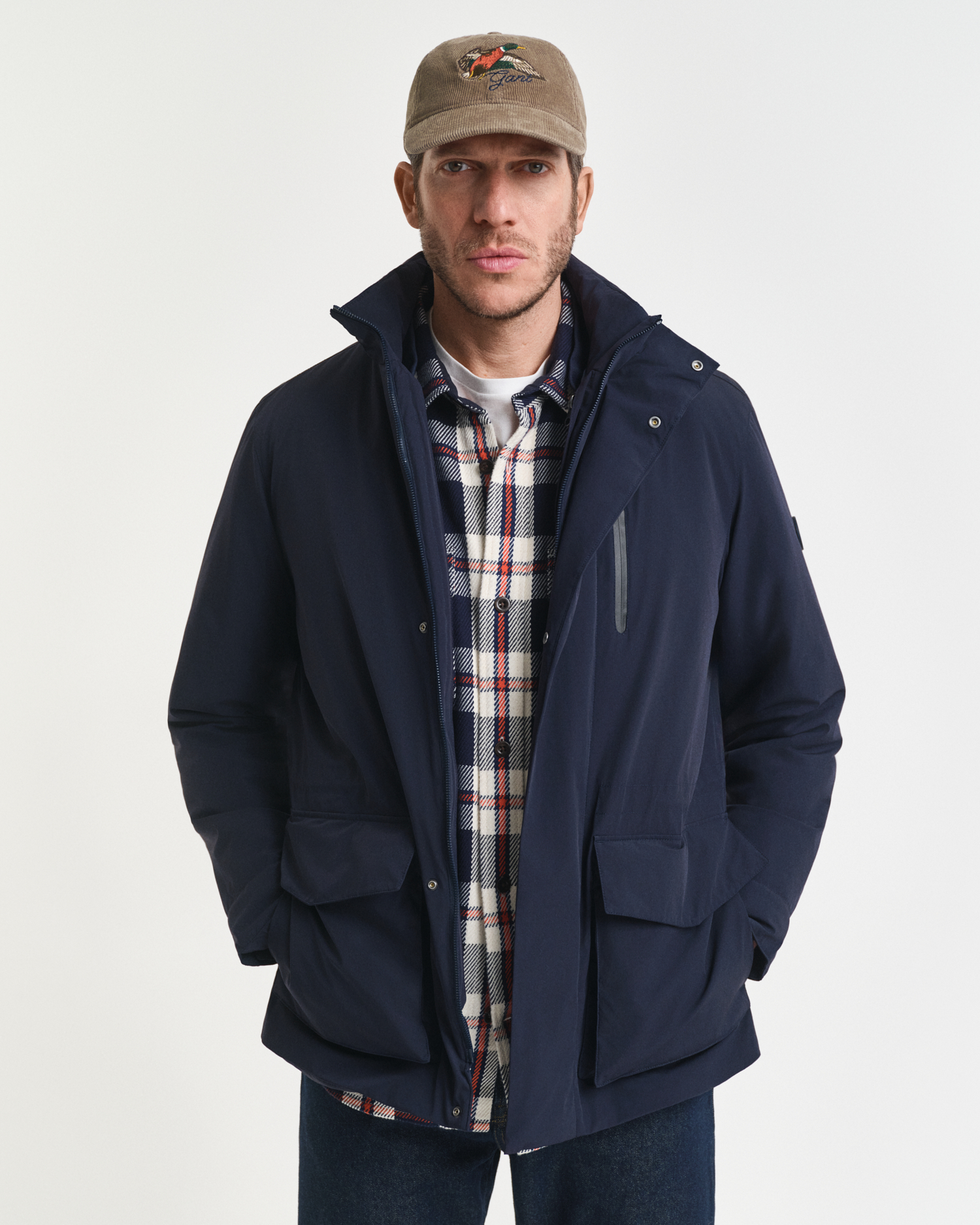 Gant Men's Blue Double Mid Length Jacket ) Xxxl