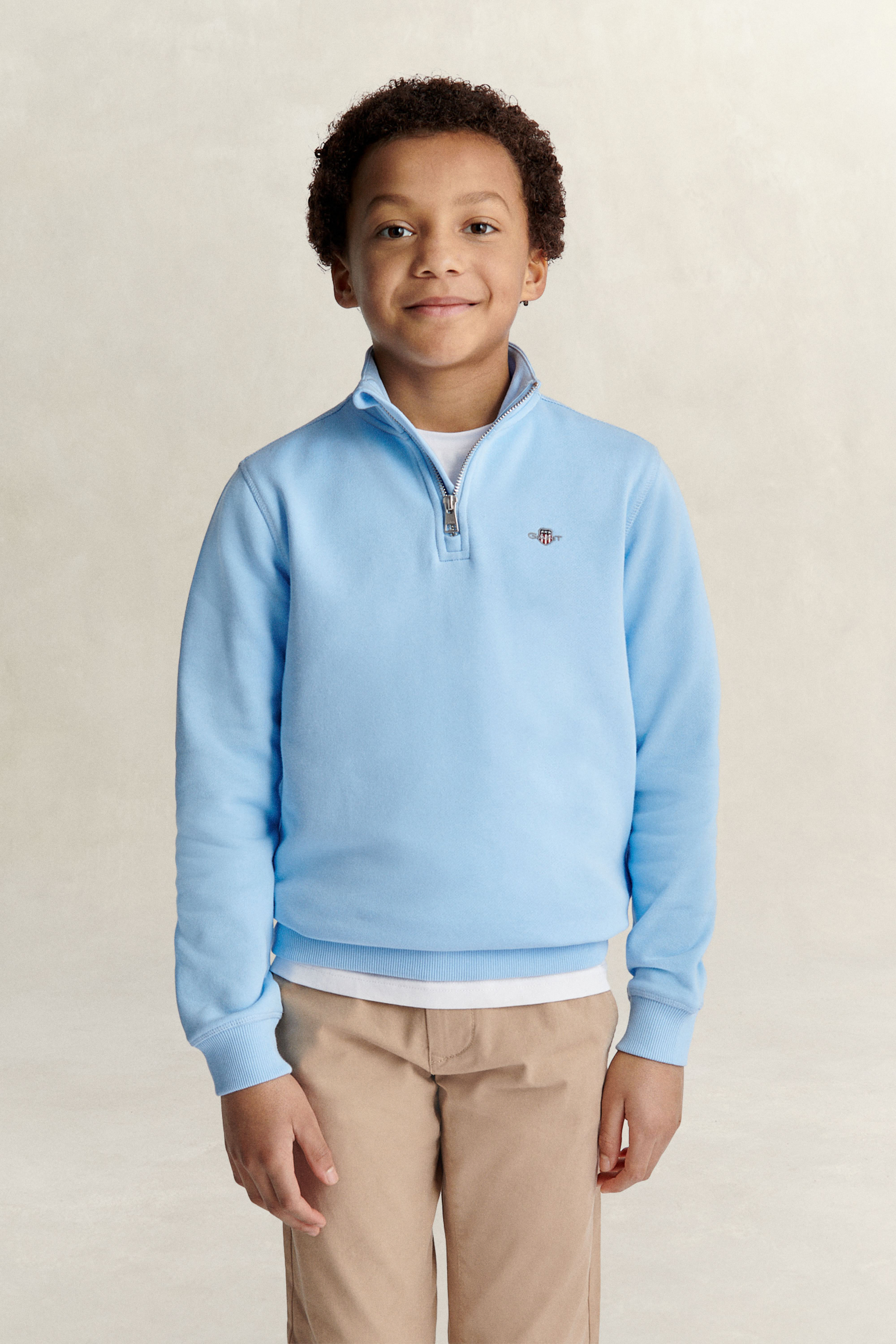Gant Men's Sky Blue Teens Teen Boys Half Zip Sweatshirt (122/128)