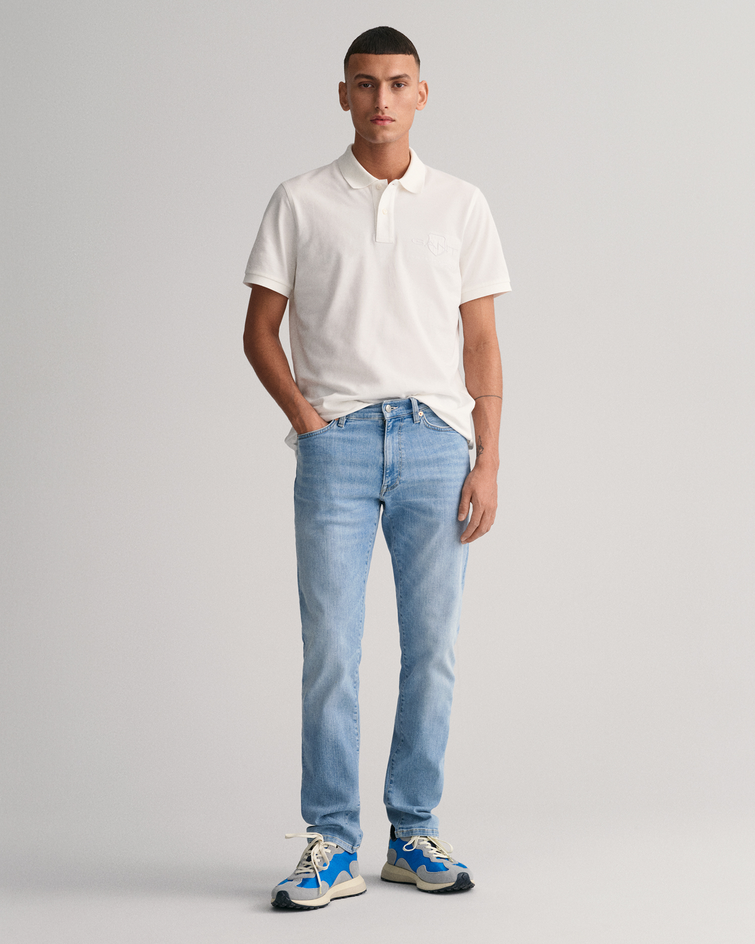 GANT Men Extra Slim Fit Active Recover Jeans (40/36) Blue