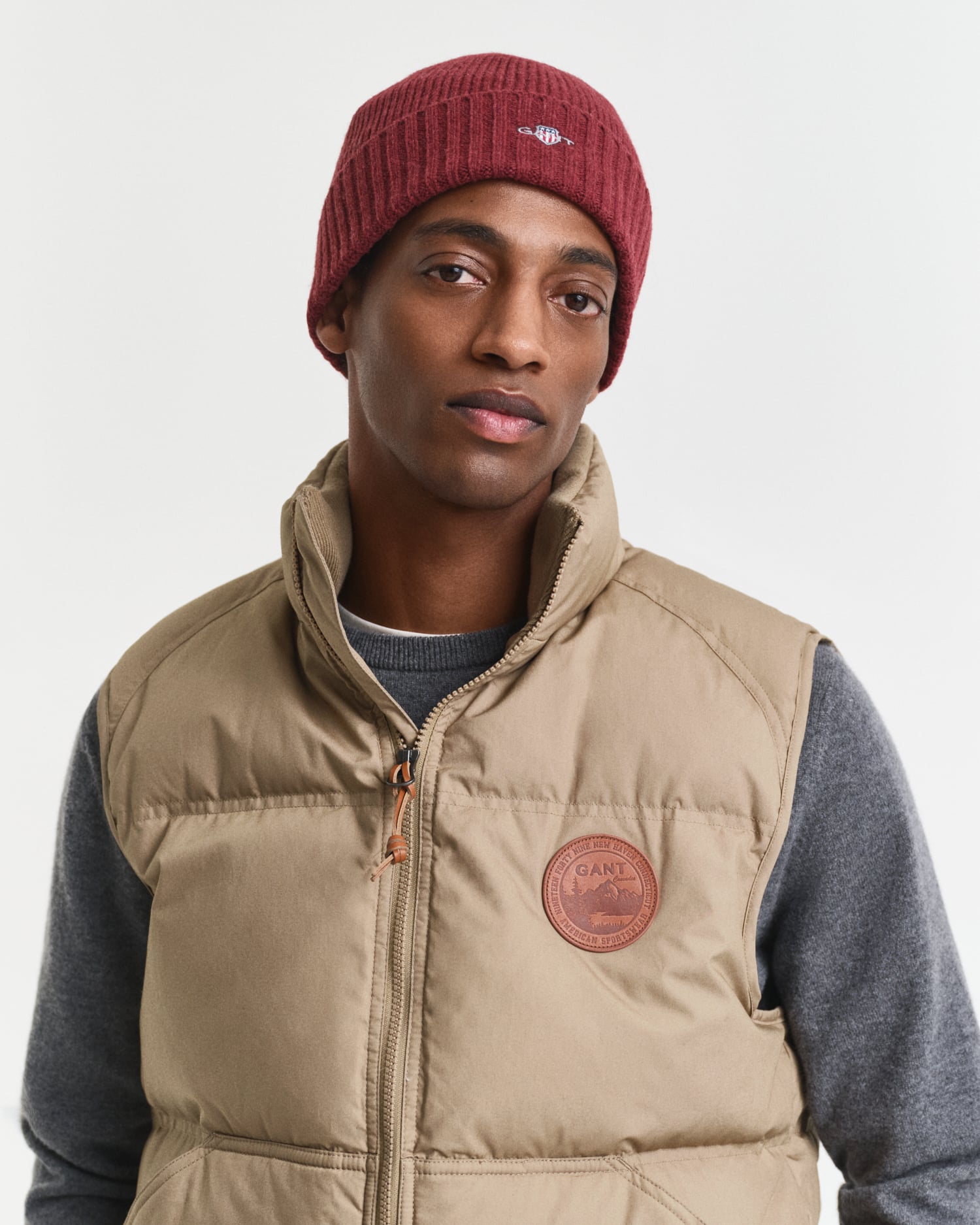 Gant Beanie Wool Bordeaux Burgundy Red - Image 4