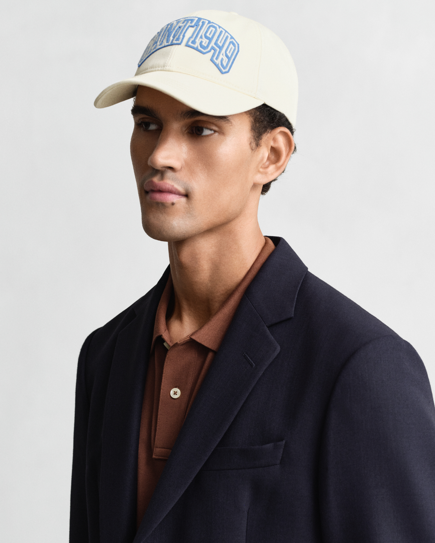 Gant Men's White Graphic Cotton Twill Cap (One Size) Cream