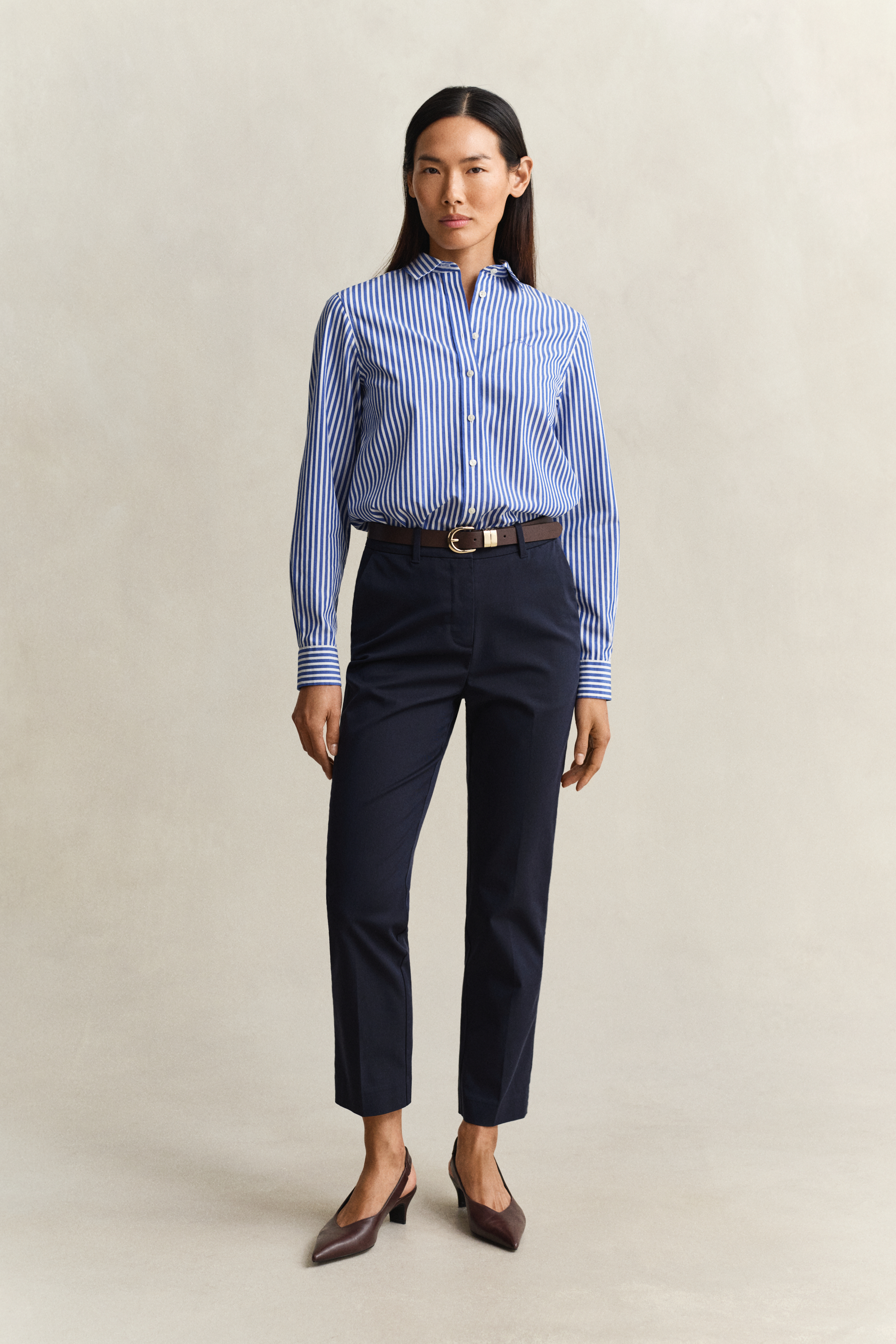 Gant Women's Navy Slim Fit Slacks (46) Evening Blue